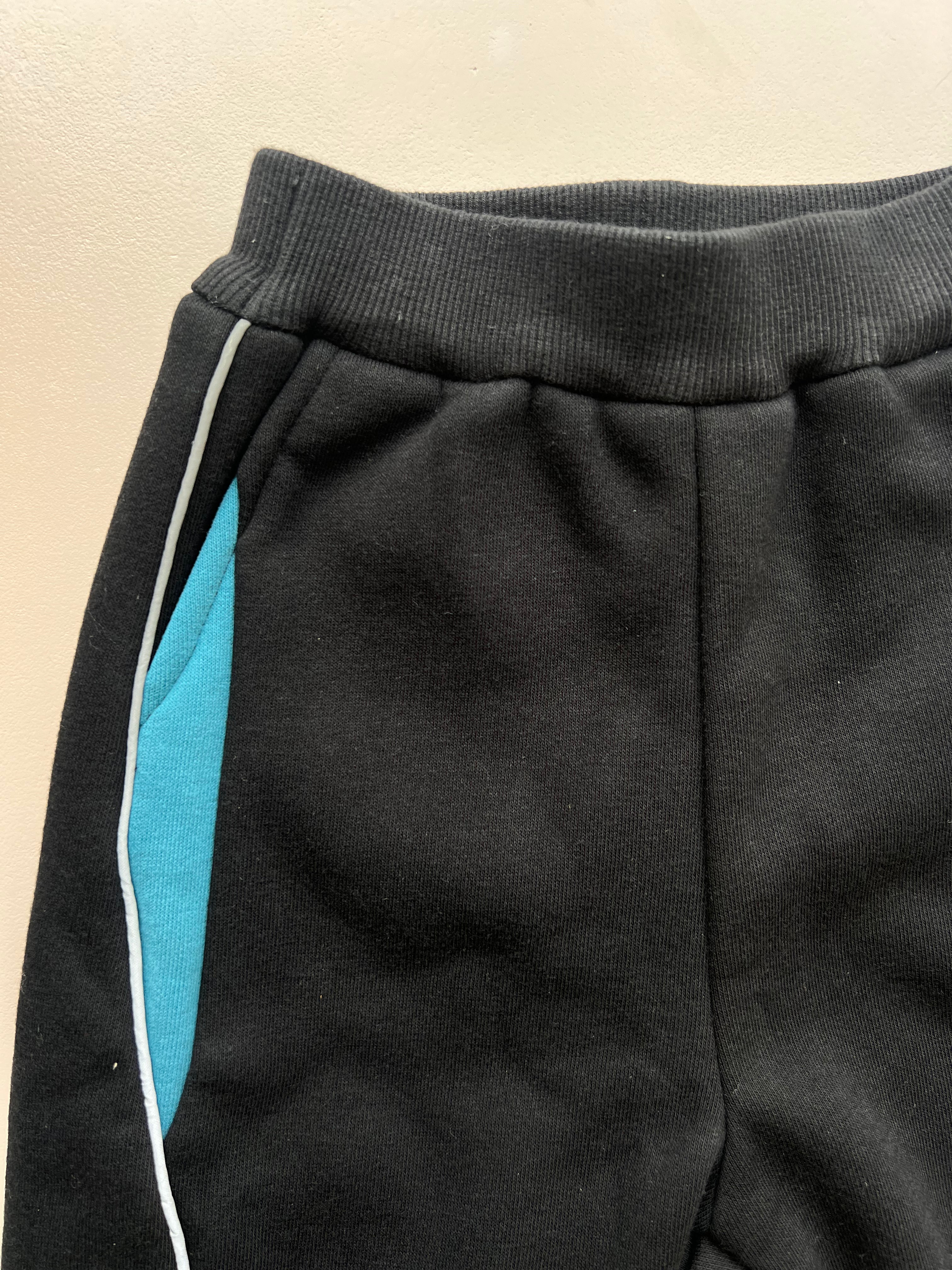 Black Fur Inside Sweatpants