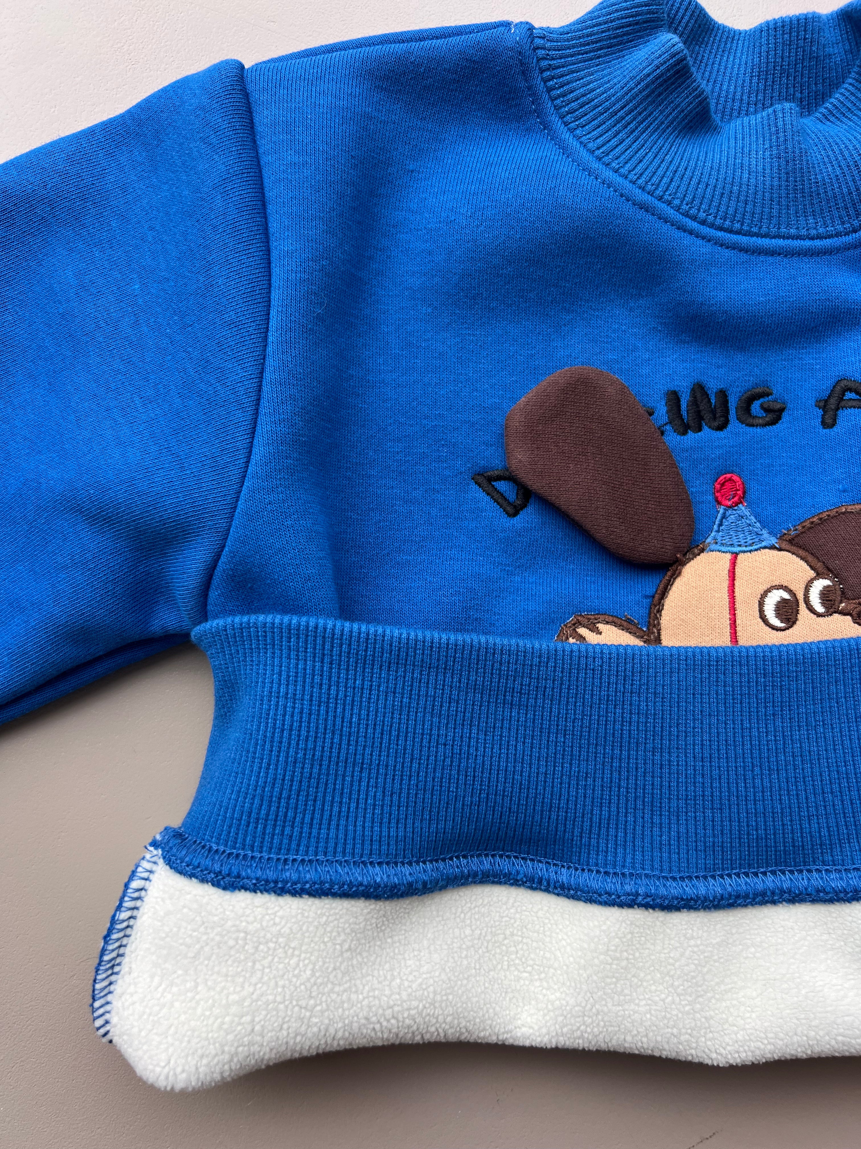 Navy Blue Fleece Puppy 2 Pcs Set