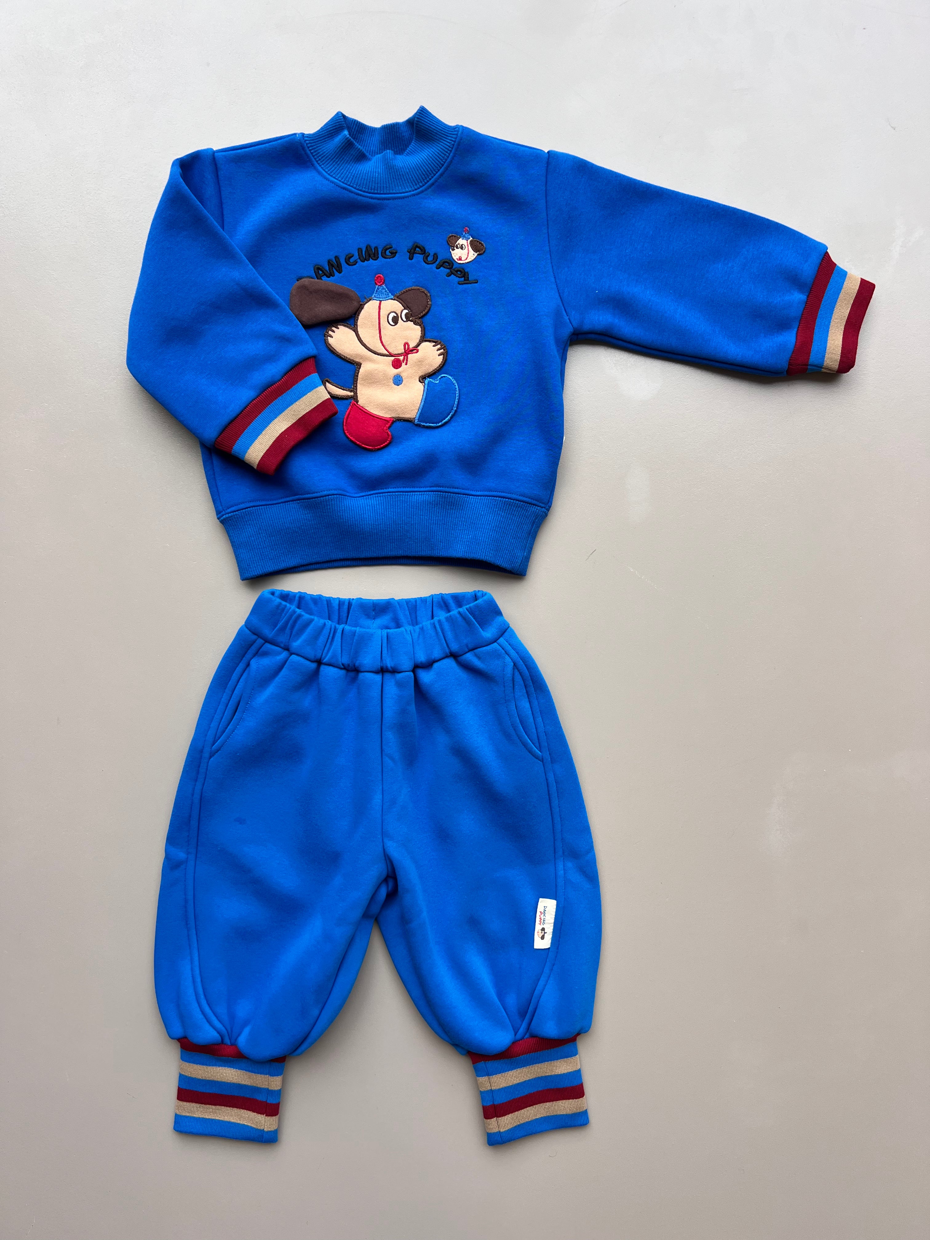 Navy Blue Fleece Puppy 2 Pcs Set