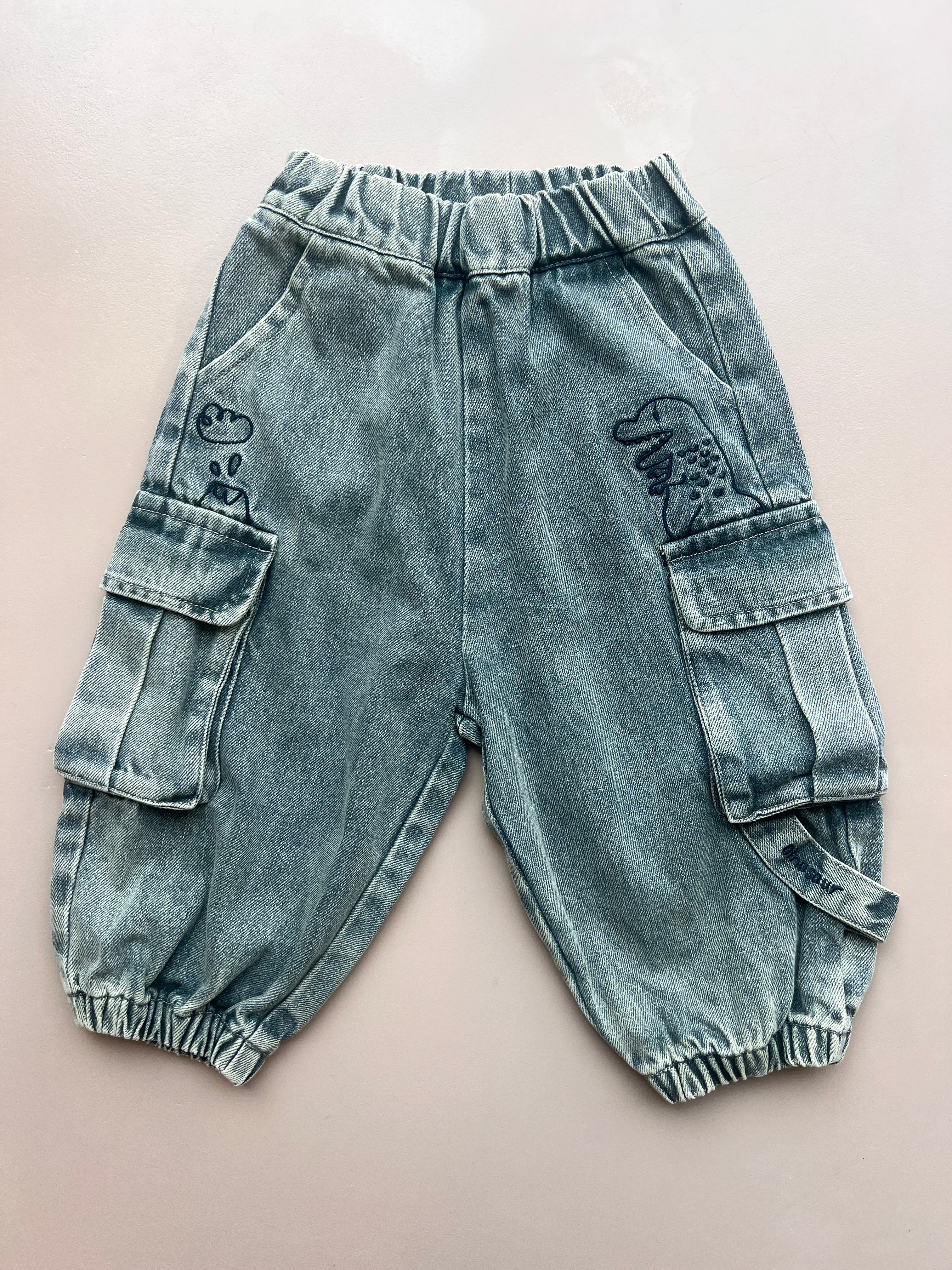 Bluish Denim Cargo Jeans