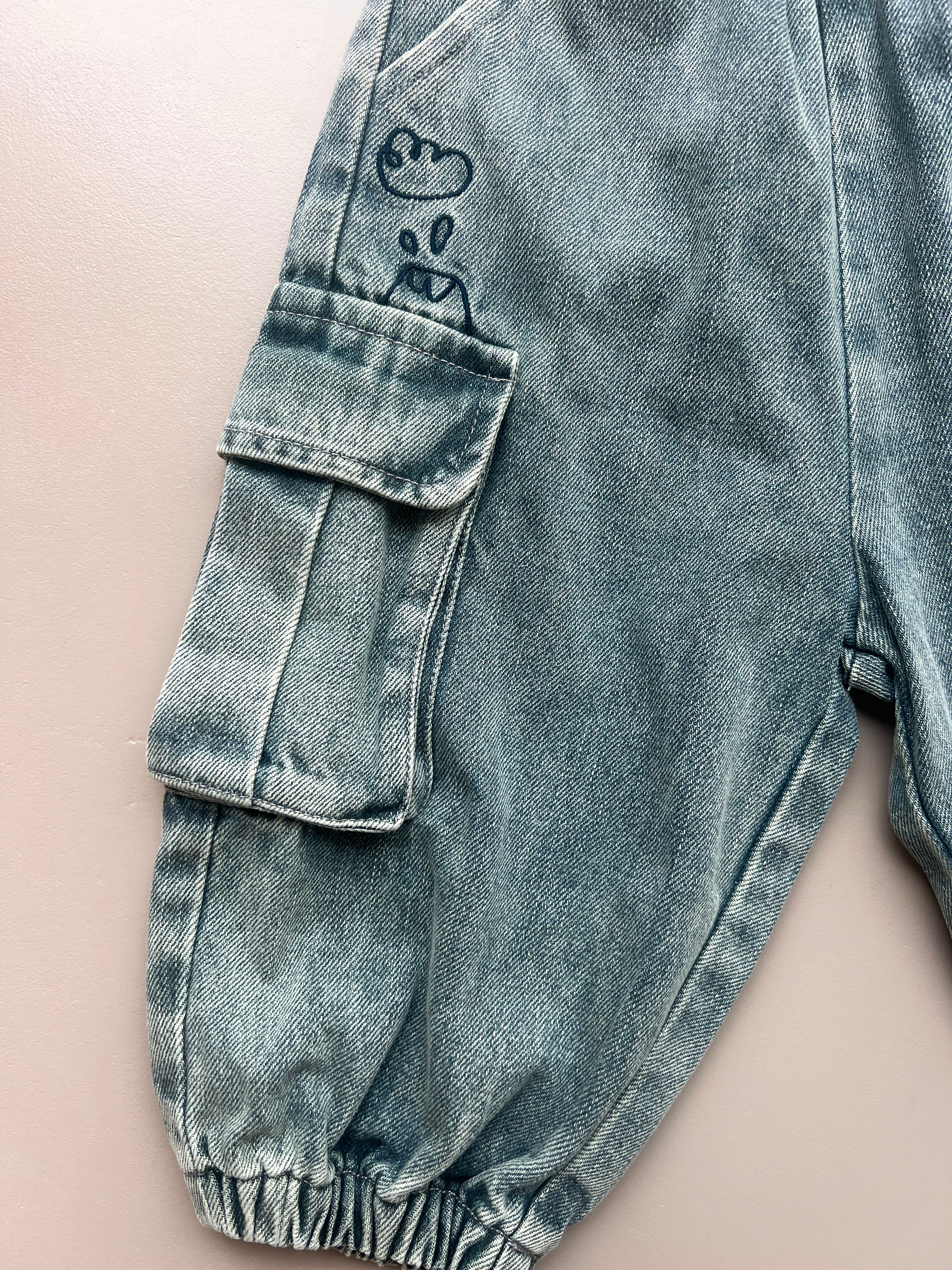 Bluish Denim Cargo Jeans
