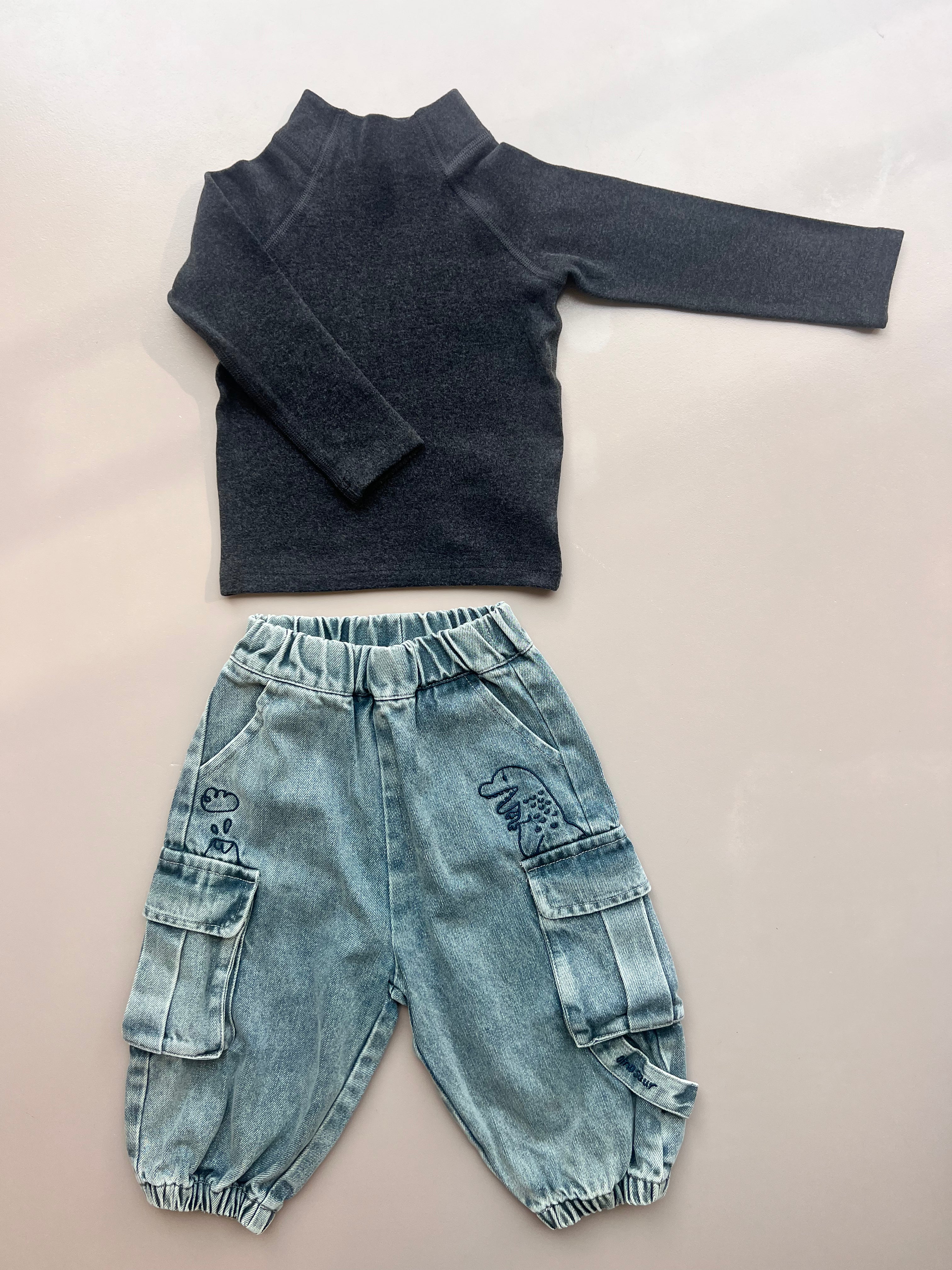 Bluish Denim Cargo Jeans