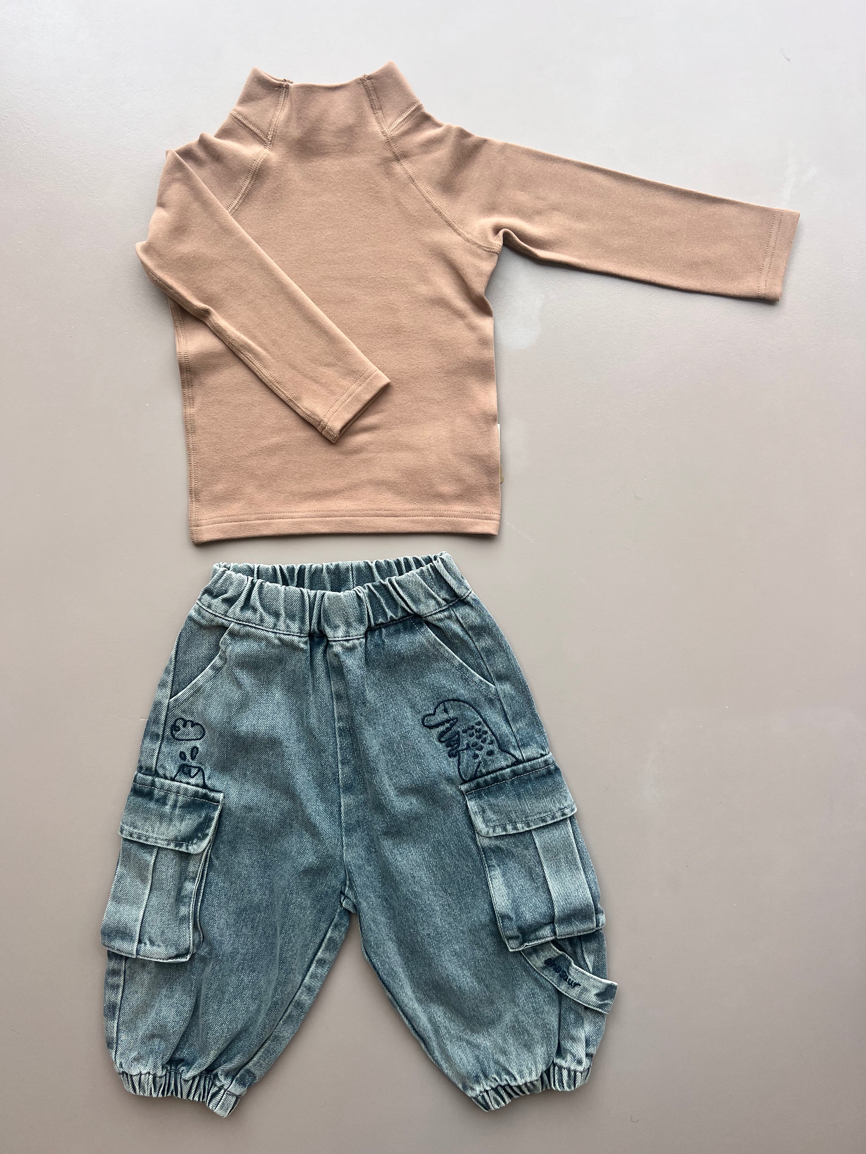 Bluish Denim Cargo Jeans