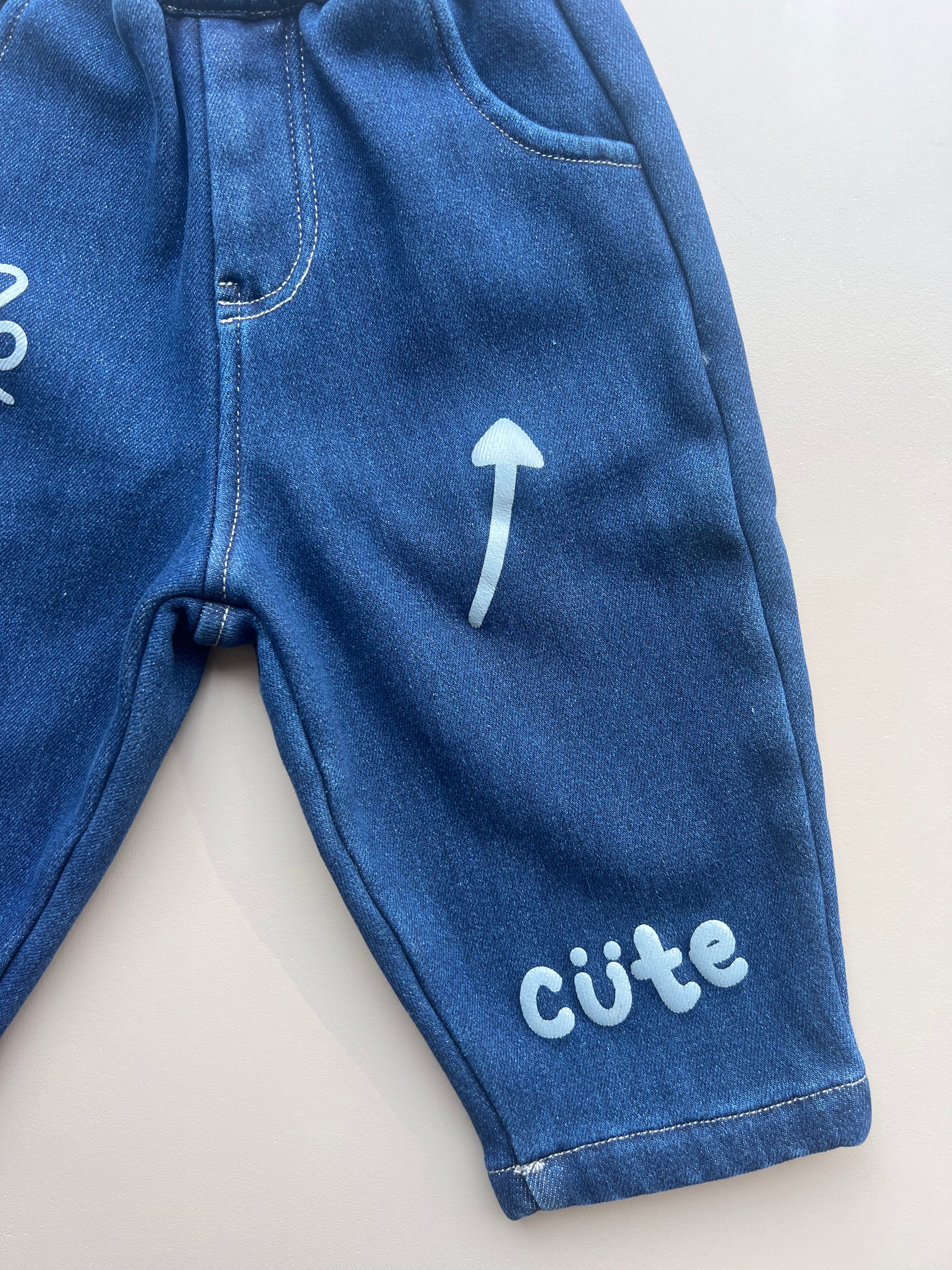 Dark Blue Denim Fur Inside