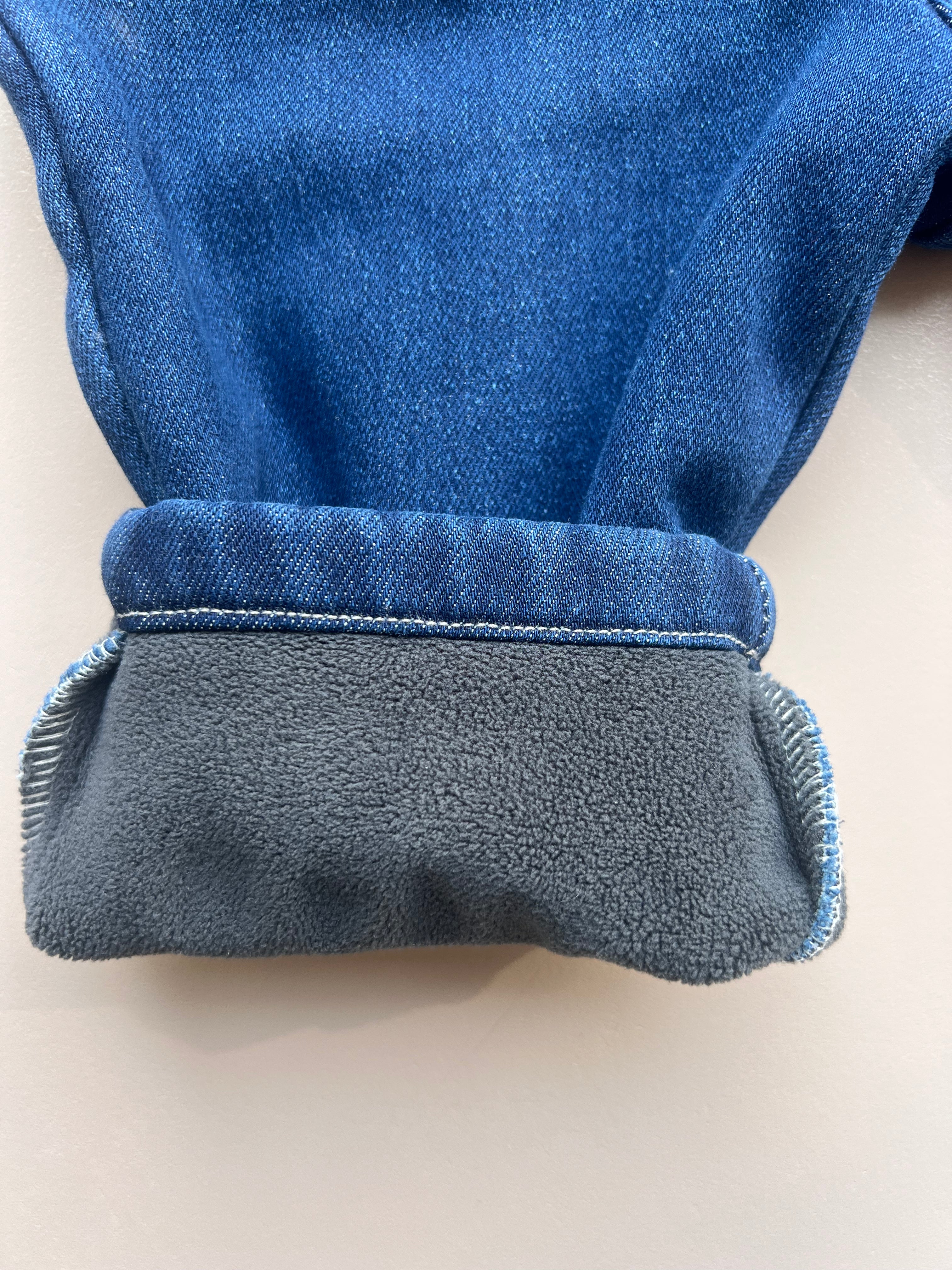Dark Blue Denim Fur Inside