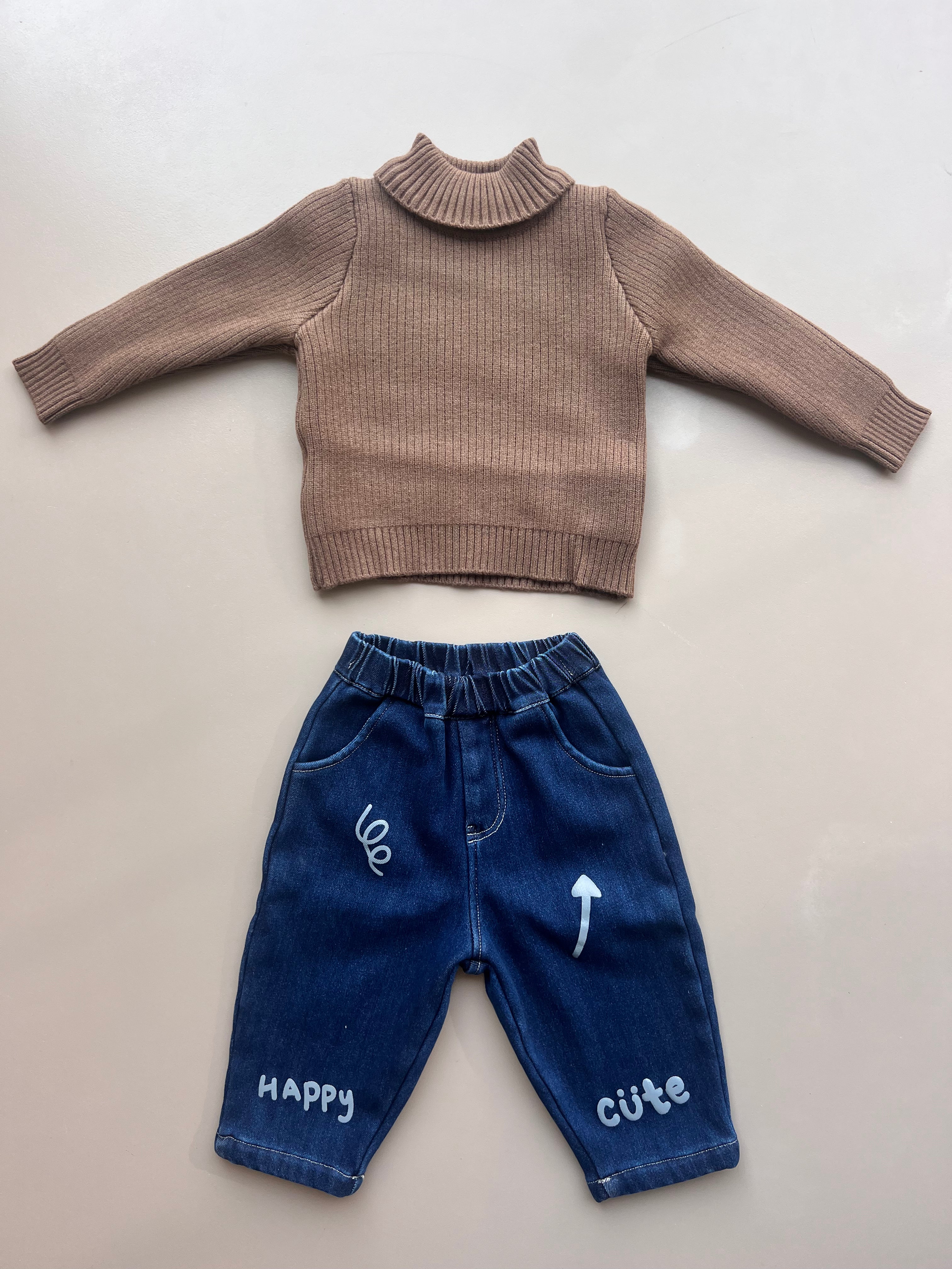 Dark Blue Denim Fur Inside