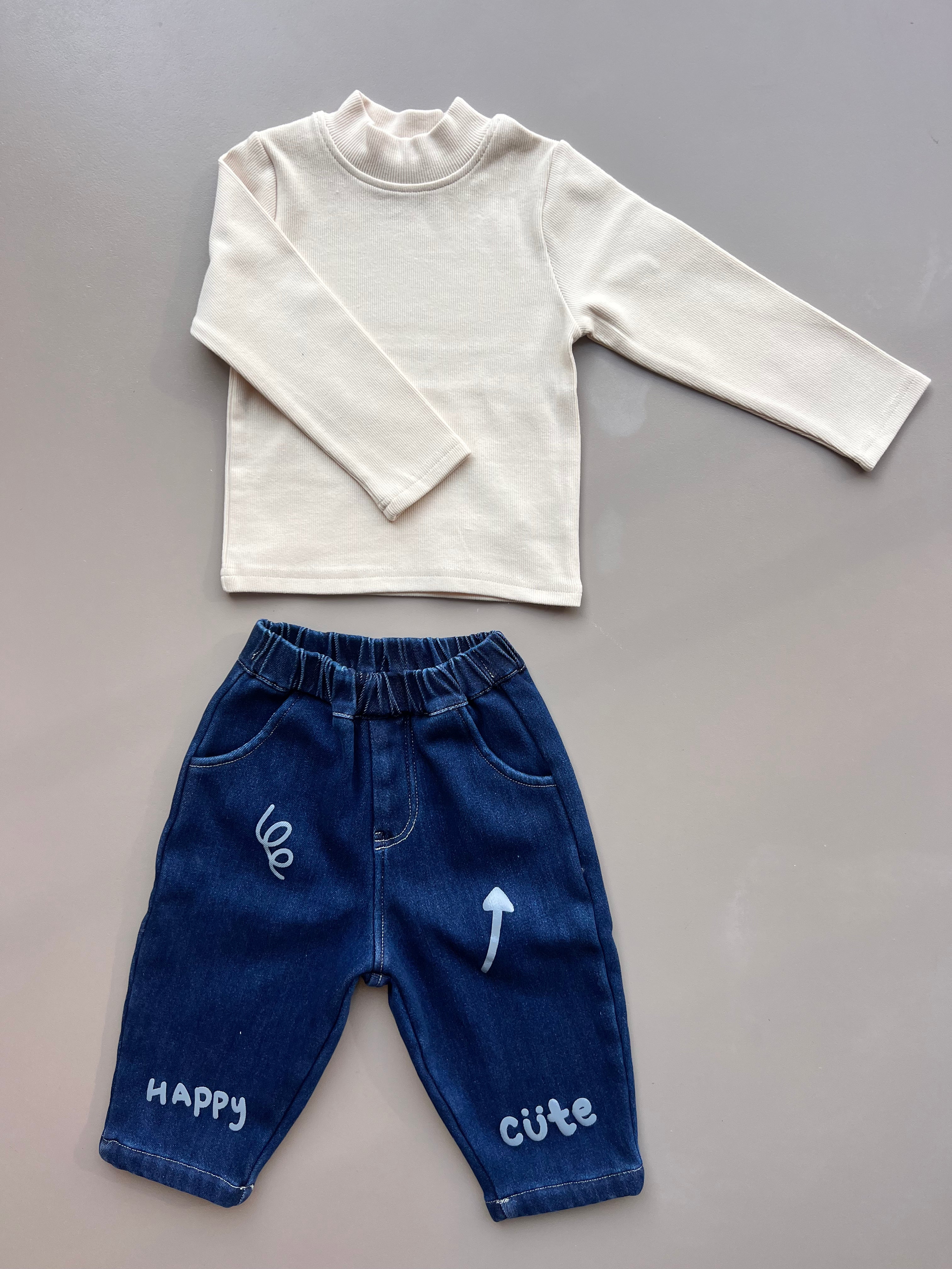 Dark Blue Denim Fur Inside