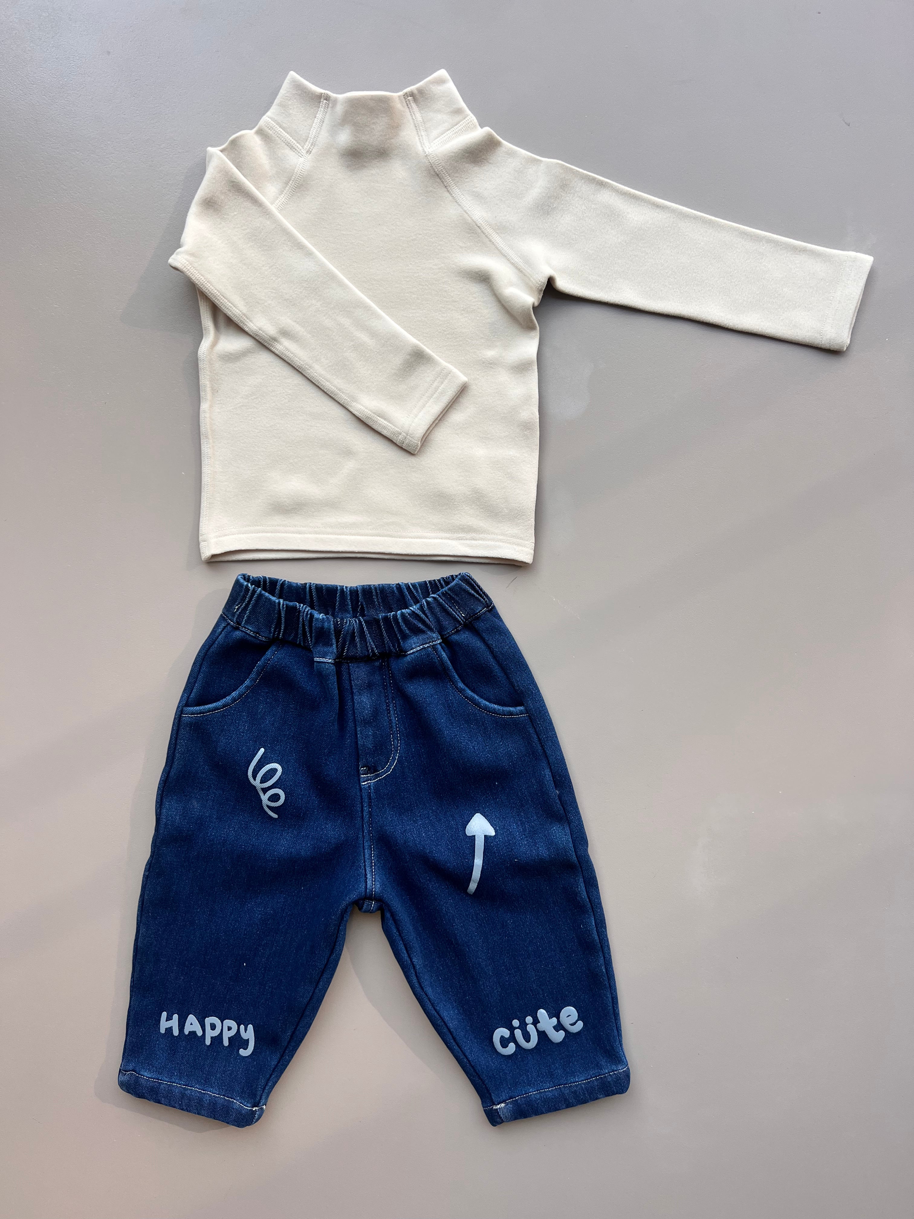 Dark Blue Denim Fur Inside