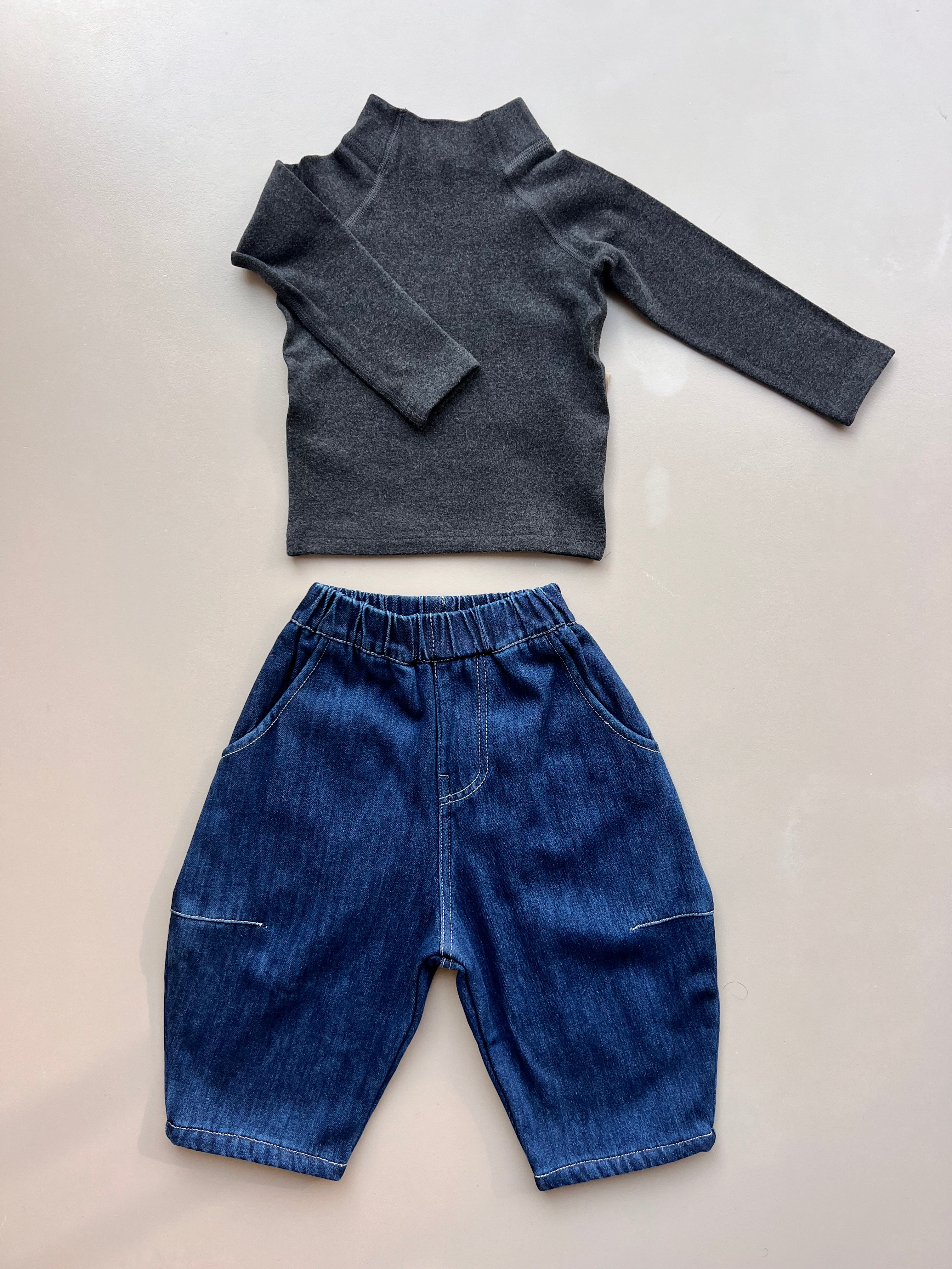 Dark Blue Denim Jeans Fur Inside