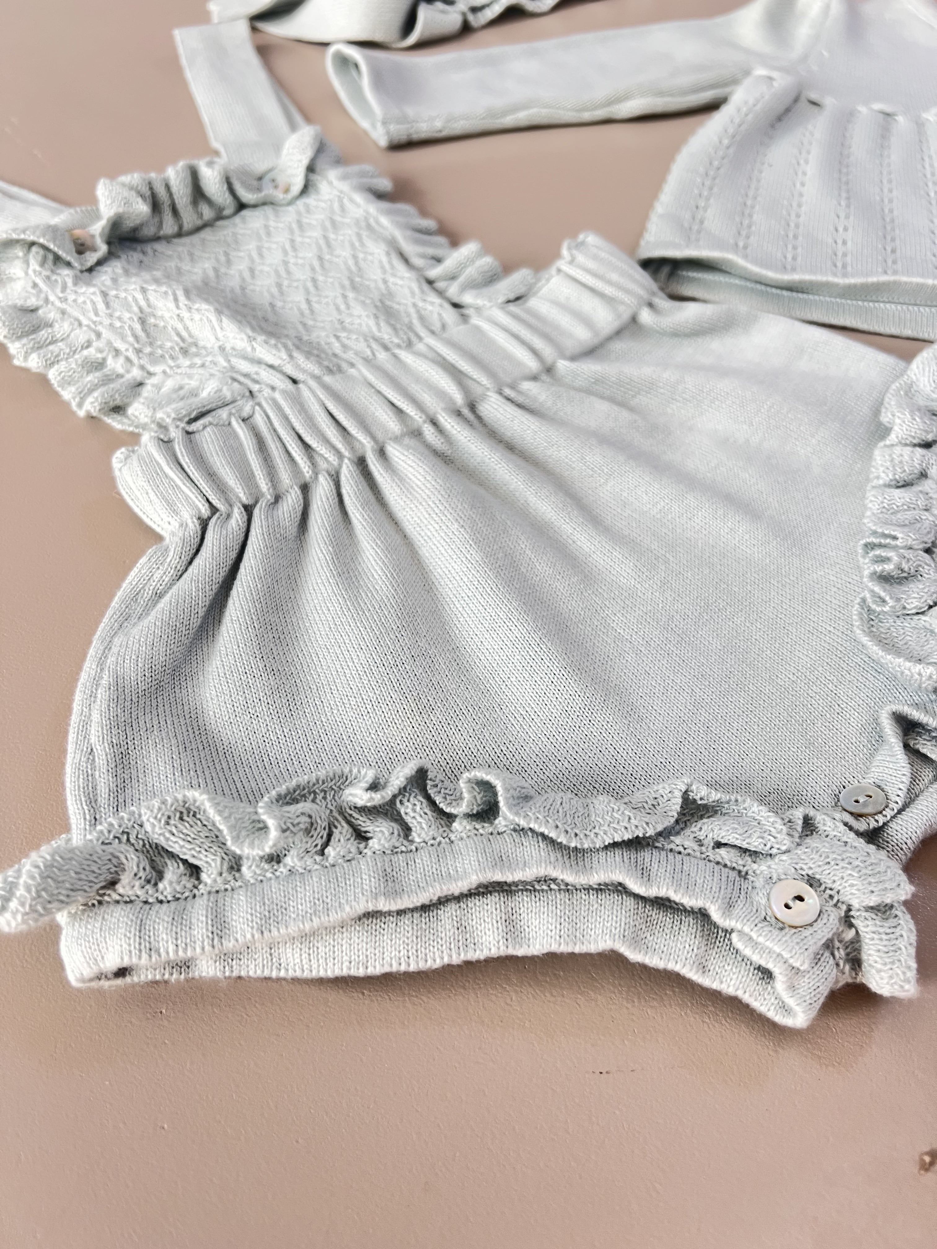 EAC Organic Cotton Knitted Salopettes With Jacket and Hat