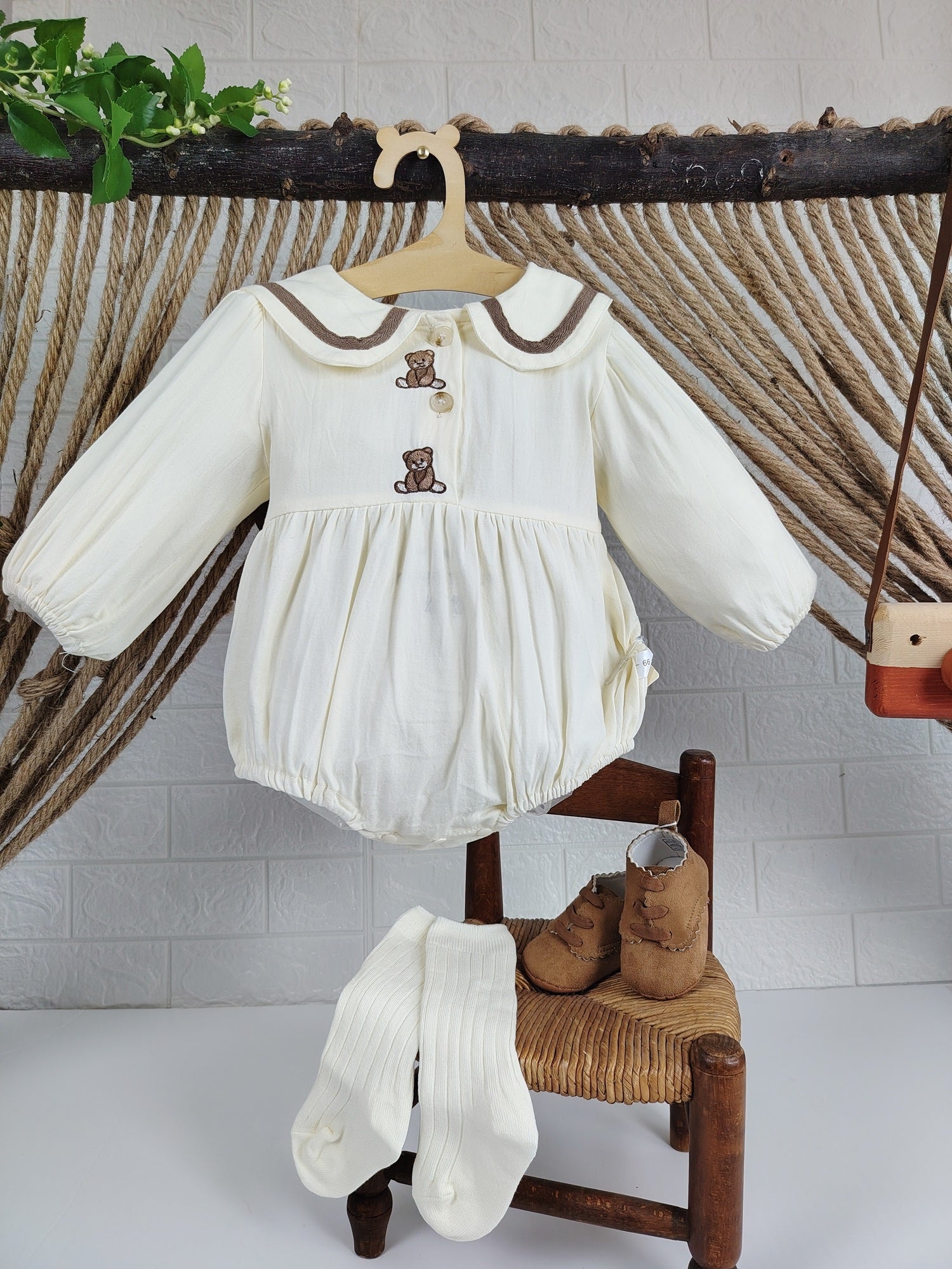 Beige Teddy Romper