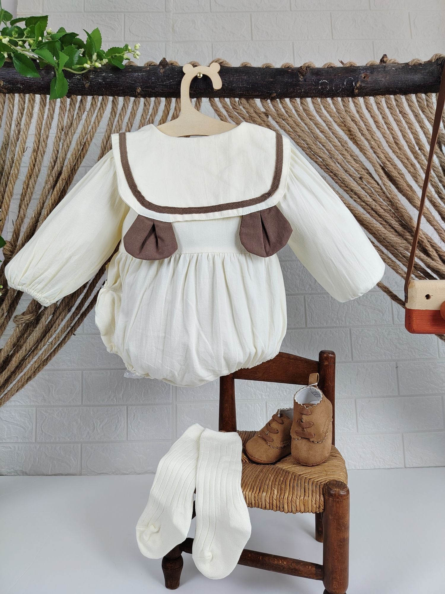 Beige Teddy Romper