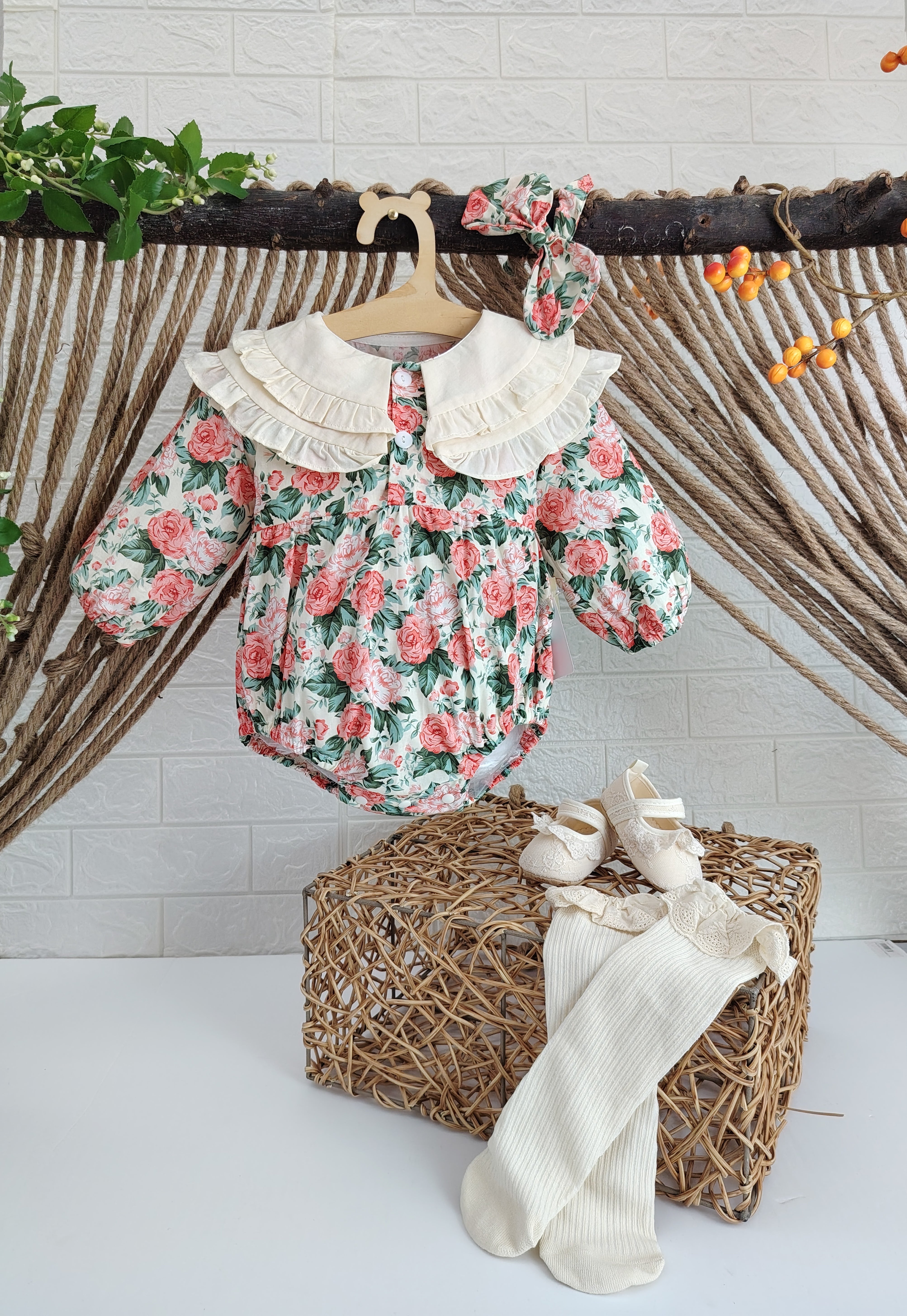Flower Romper With Headband