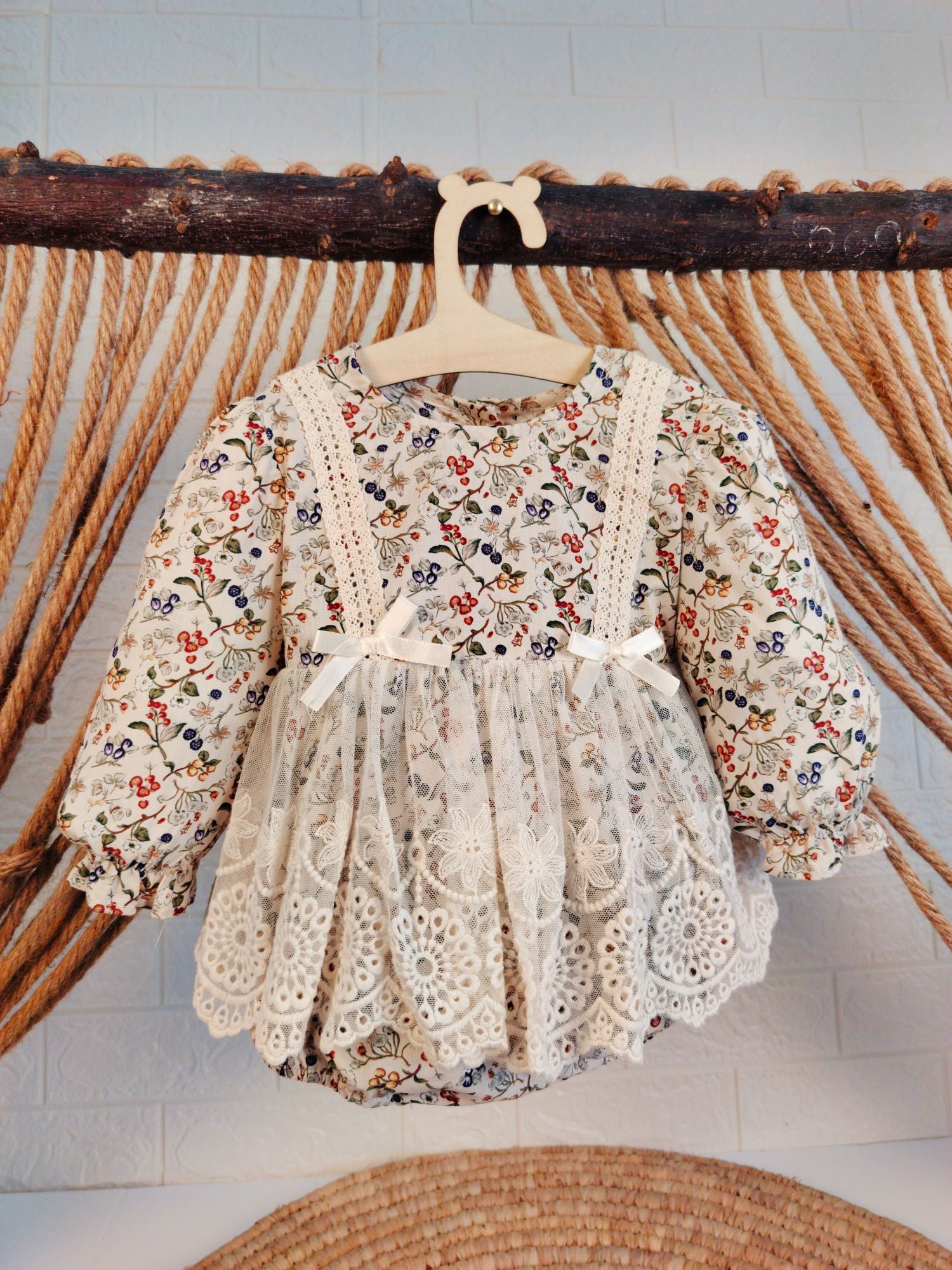 Flower Romper & Off-White Dress