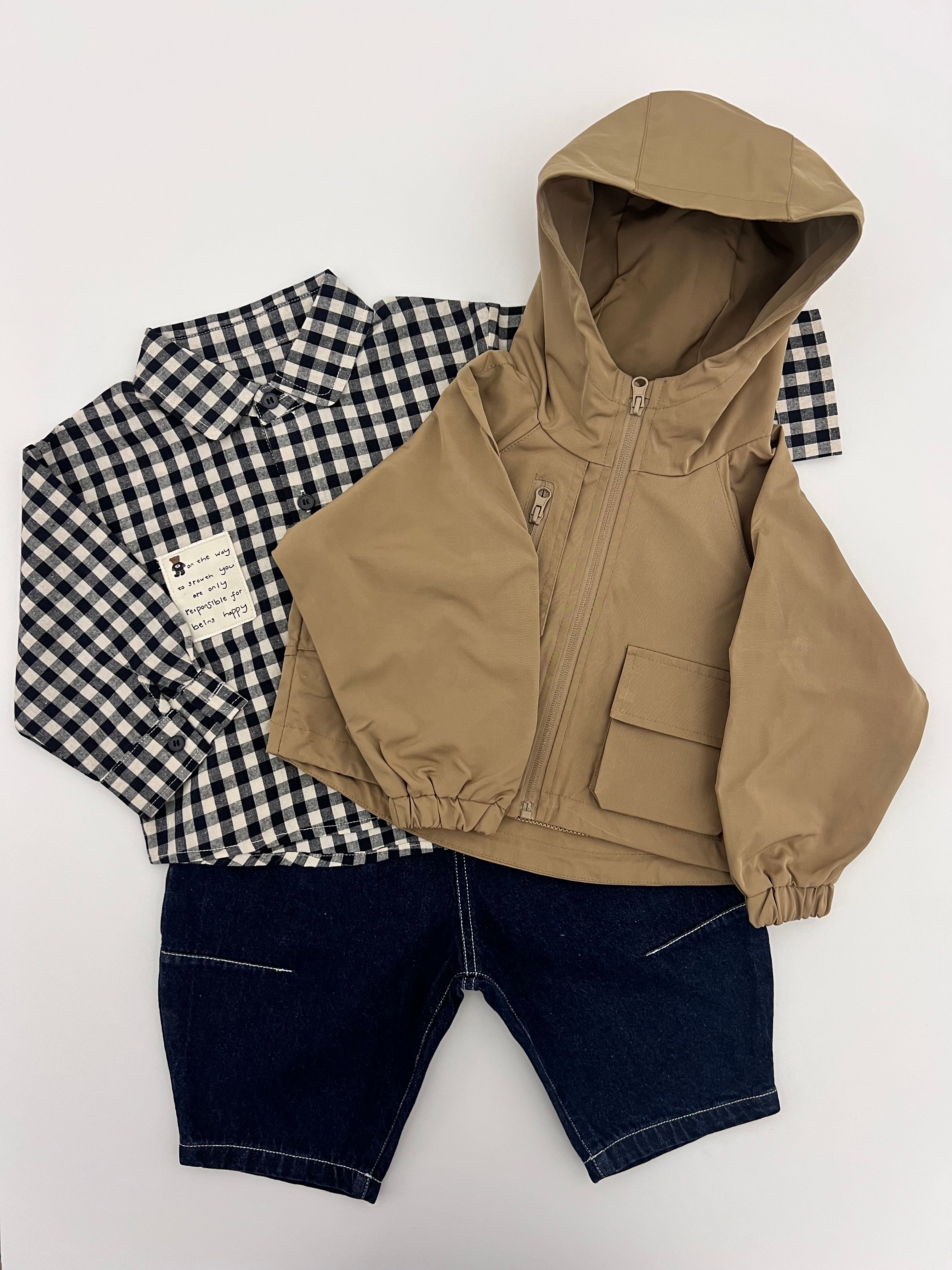 Navy & White Oversize Checked Shirt