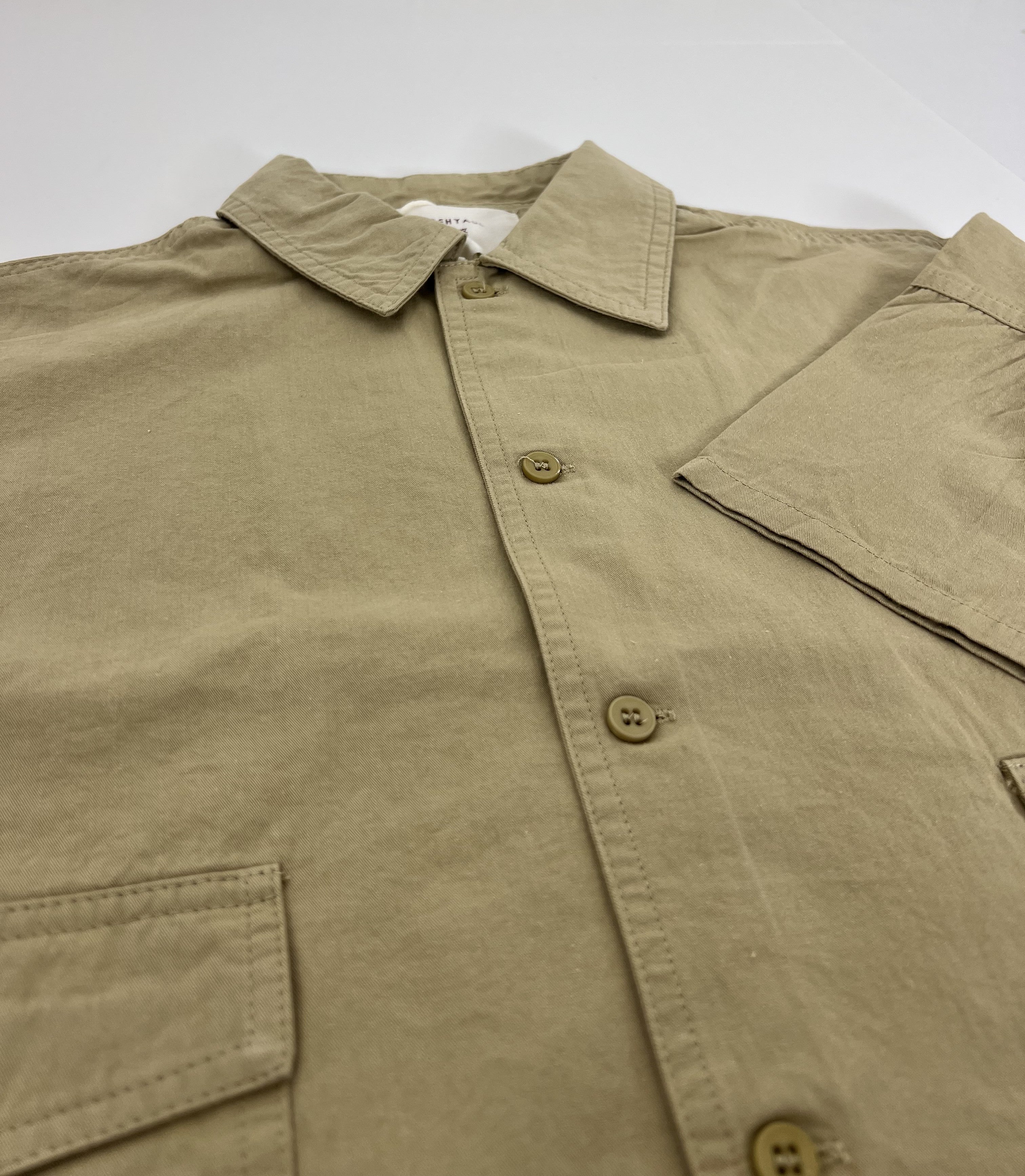Beige Oversize Short Sleeve Shirt