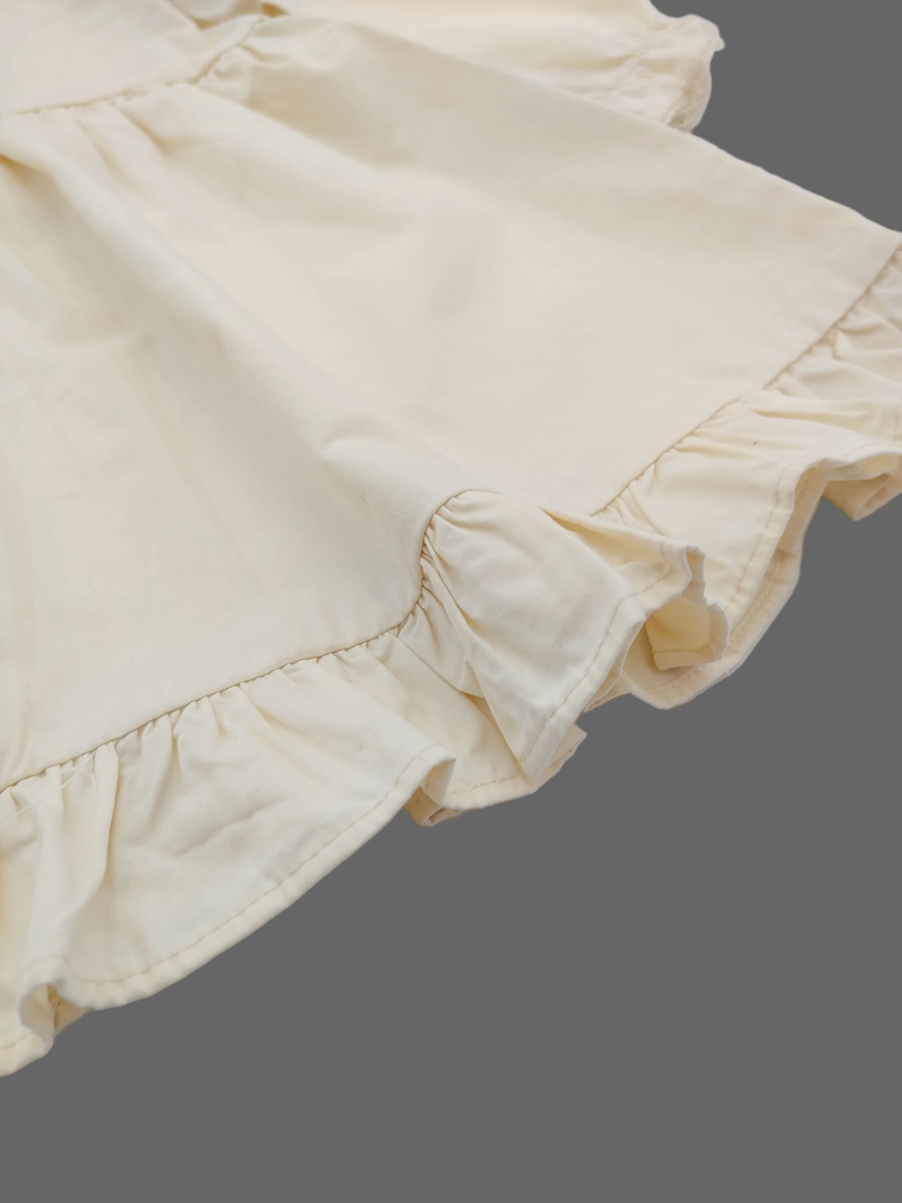 Pink Apron Off White Dress