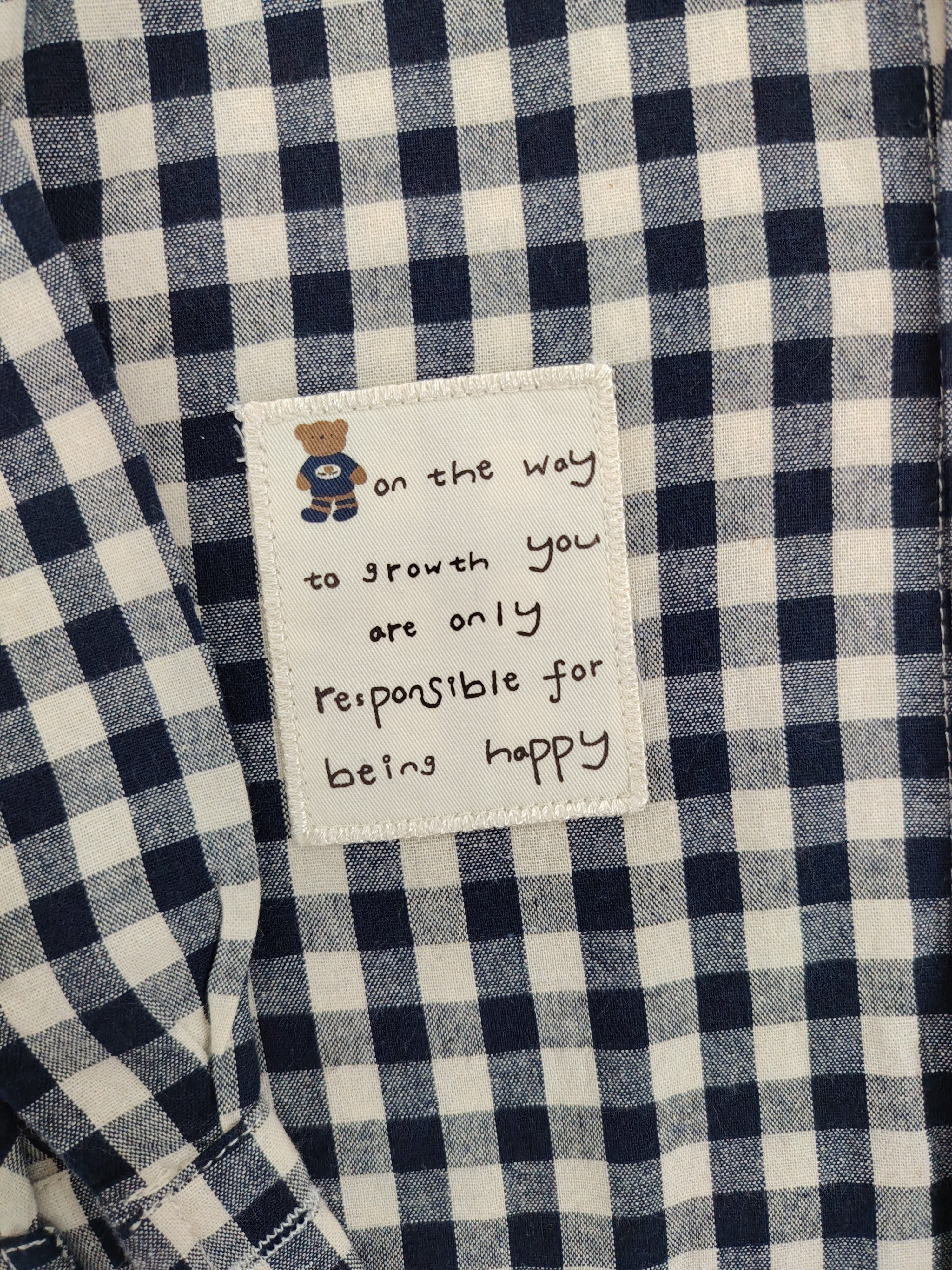 Navy & White Oversize Checked Shirt