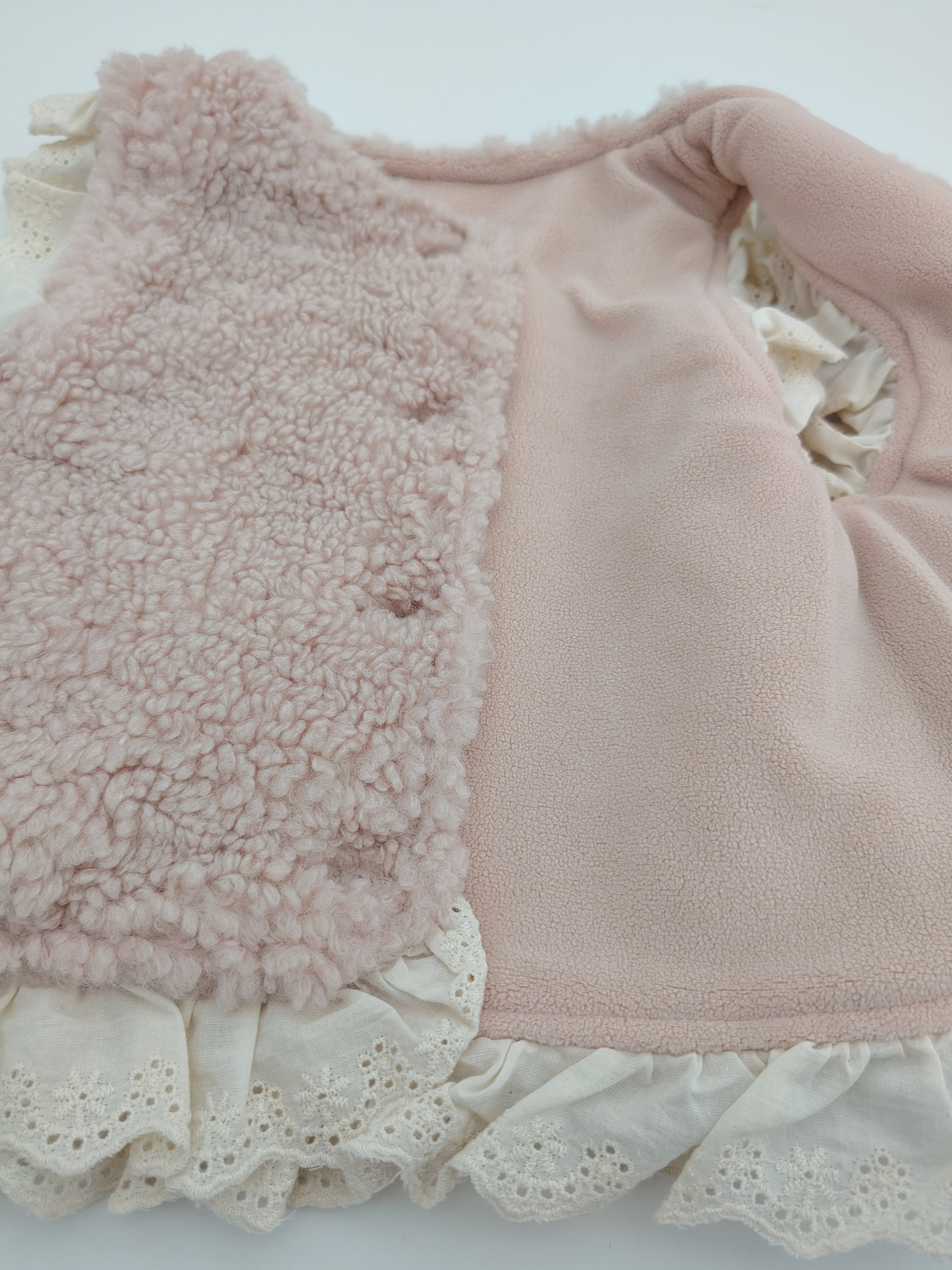 Pink Wool & Ruffle Gilet