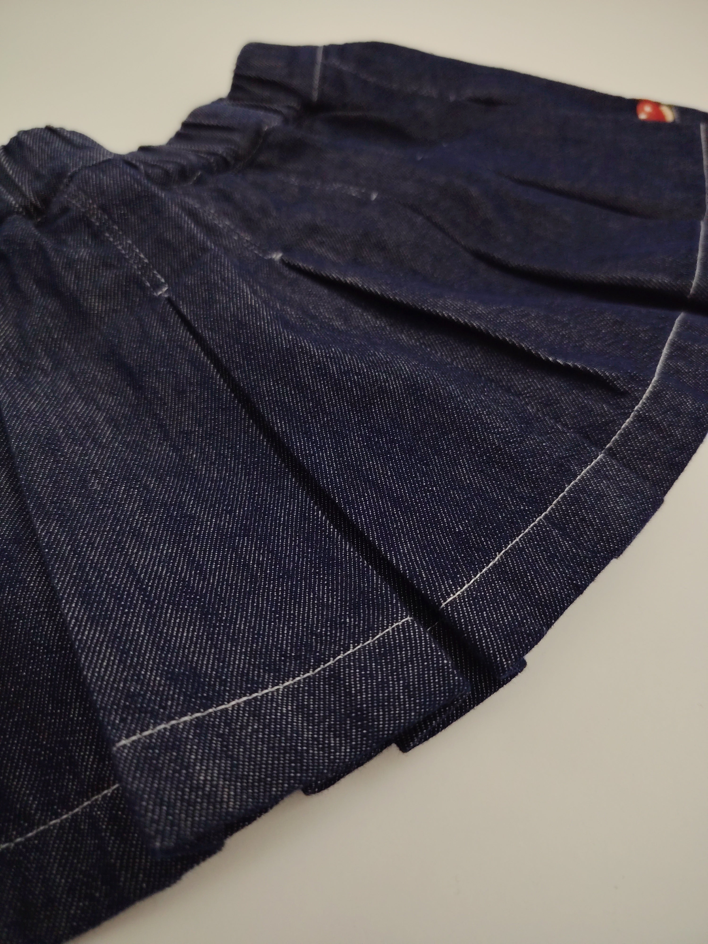 Accordion Dark Blue Jeans Skirt