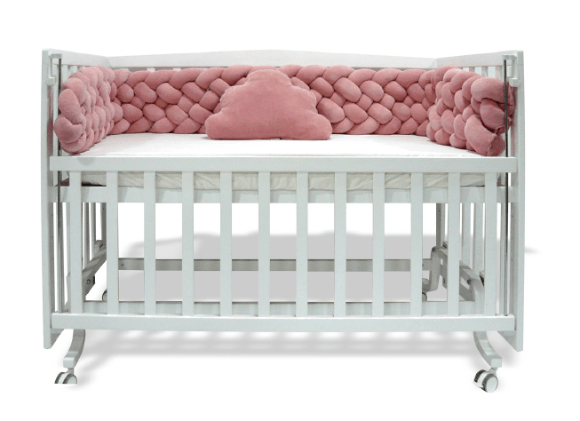 6-Ropes Fluffy Braided Bumper 230cm With Pillow & Matress Cover - La Farandole Paris