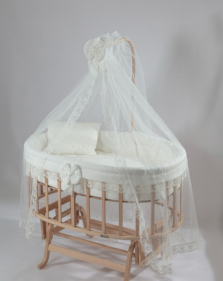 Natural Wood Baby Bed Cradle