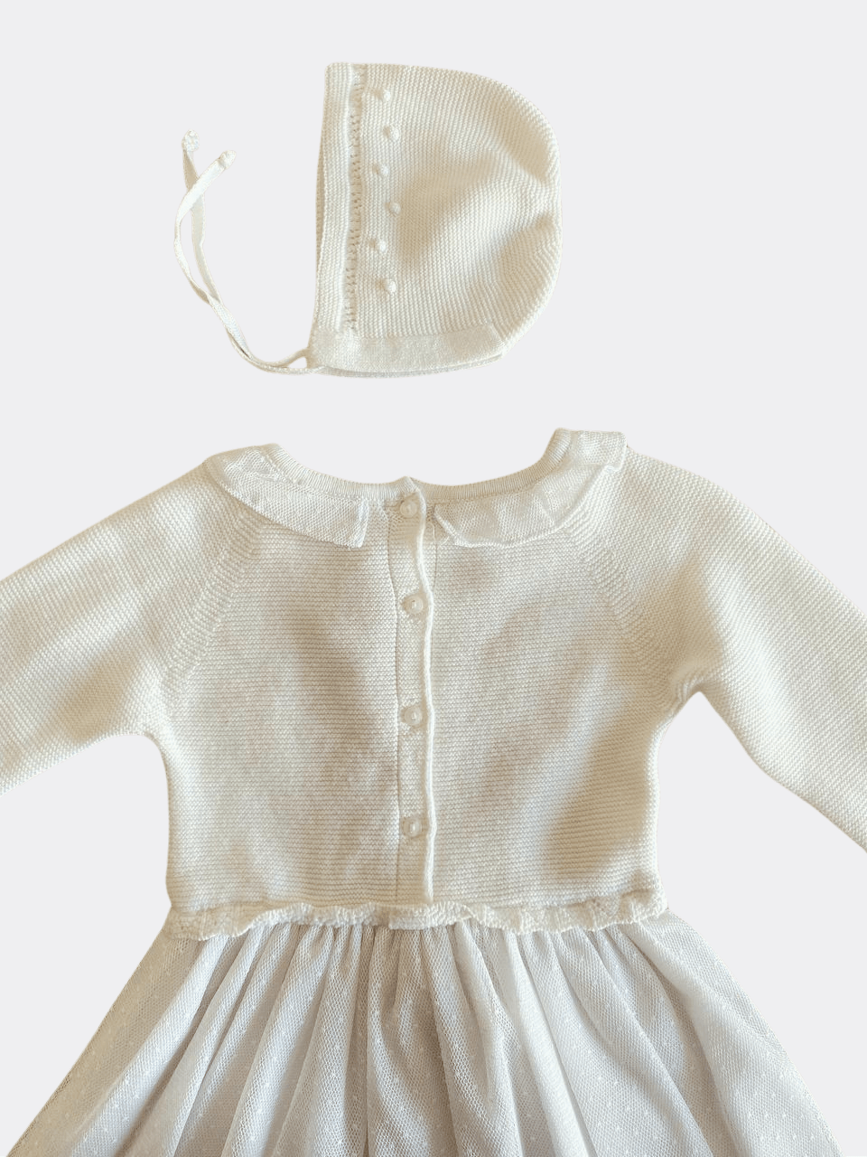 White Dress 2p With Hat Monarosa - La Farandole Paris