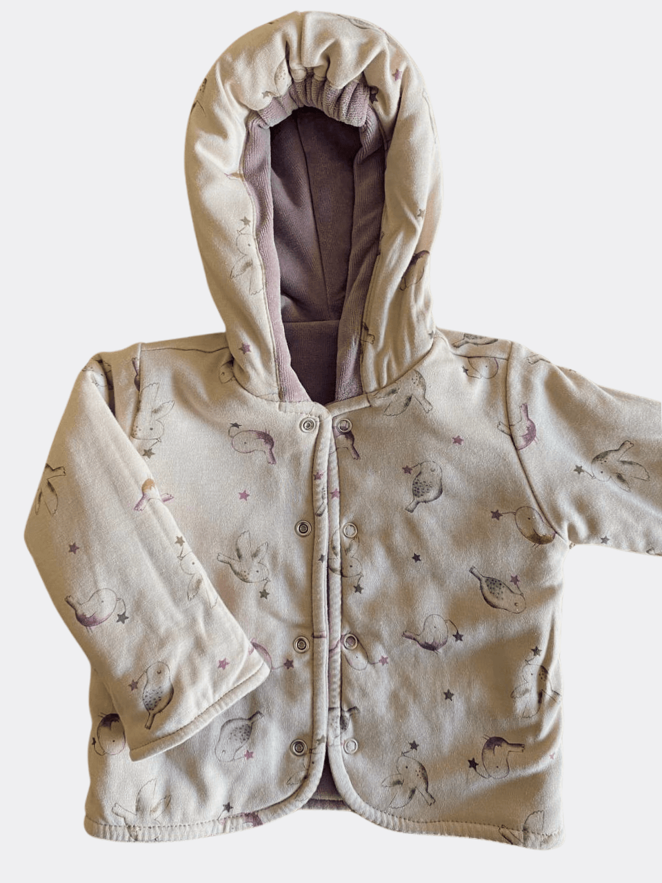 Velvet Mauve 2 Face Bird Jacket - La Farandole Paris