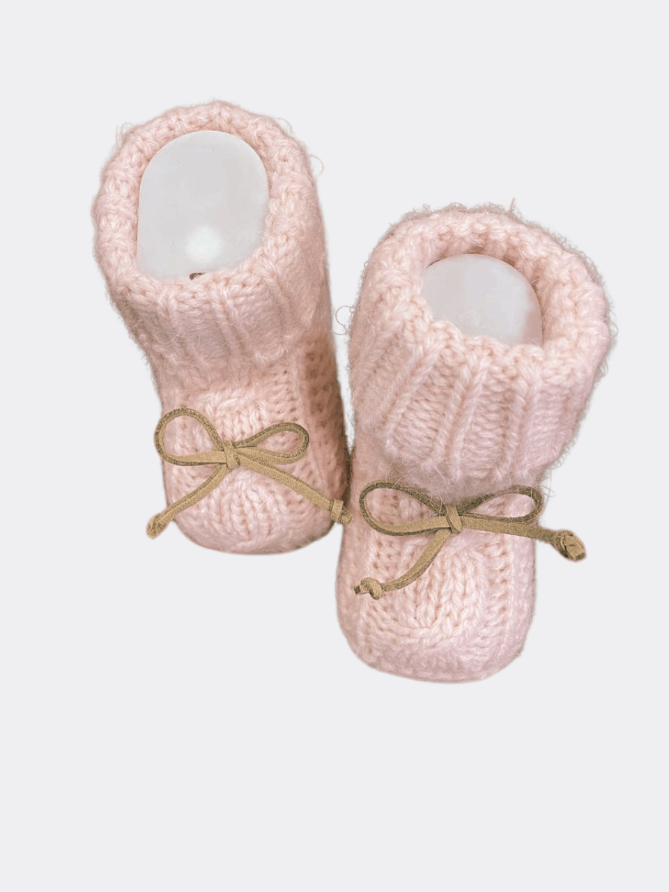 Brown Ruban Style Baby Booties - La Farandole Paris