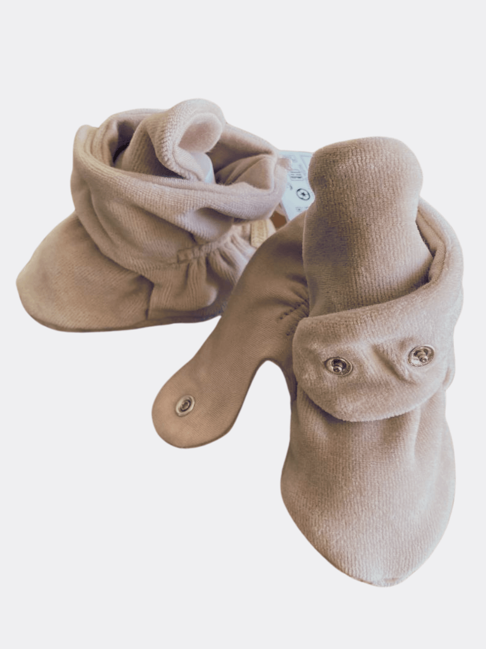 Beige Velvet Booties - La Farandole Paris
