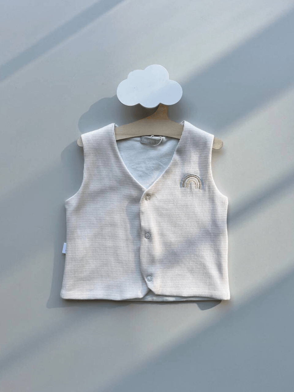 Pink Stripped Thick Cotton Padded Rainbow Vest - La Farandole Paris