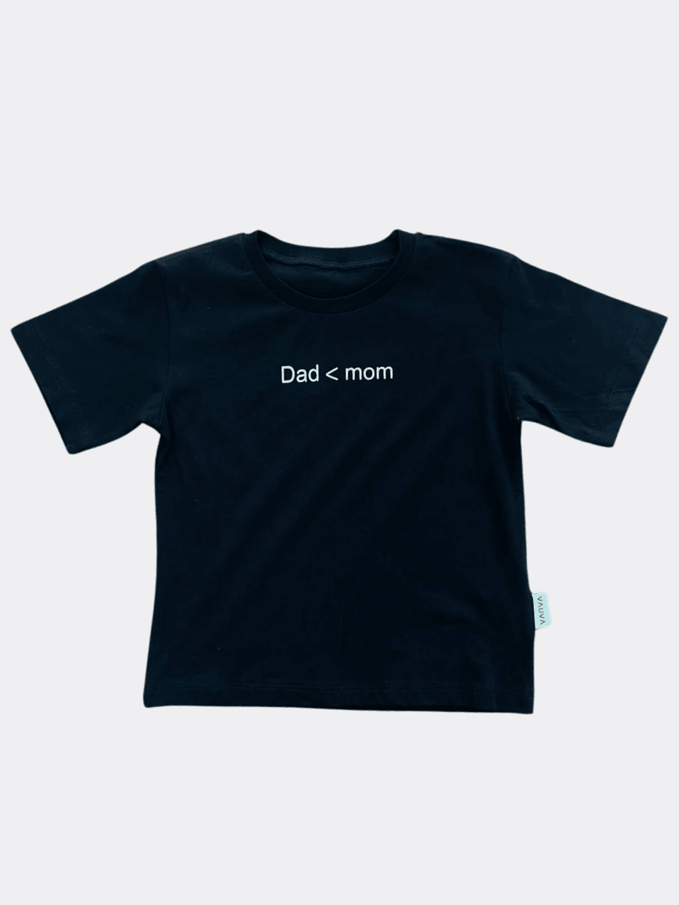 Black Cotton T-shirt Dad < Mom - La Farandole Paris