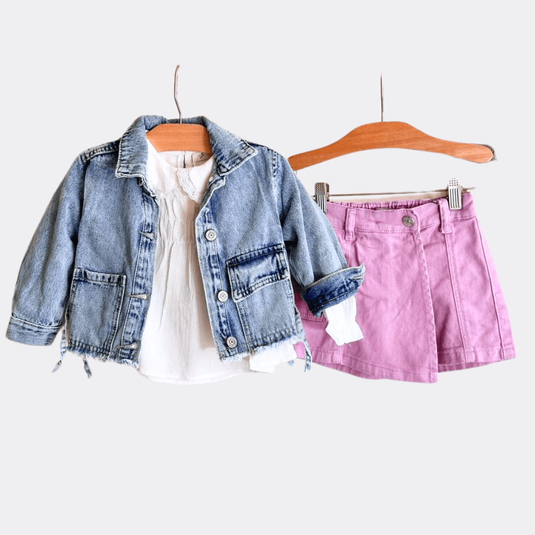Lila Jeans Skirt/Short - La Farandole Paris
