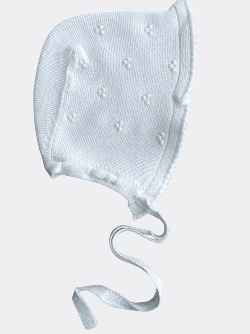 Off White Organic Cotton Hat For Baby girl - La Farandole Paris