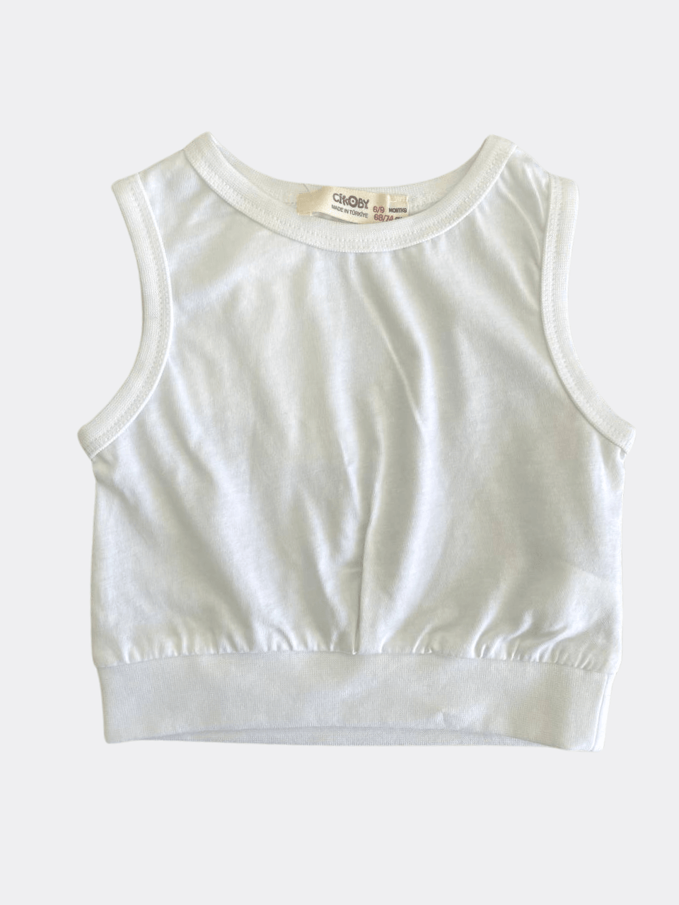 White Cotton Crop Top - La Farandole Paris