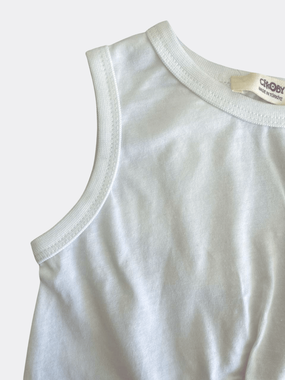 White Cotton Crop Top - La Farandole Paris