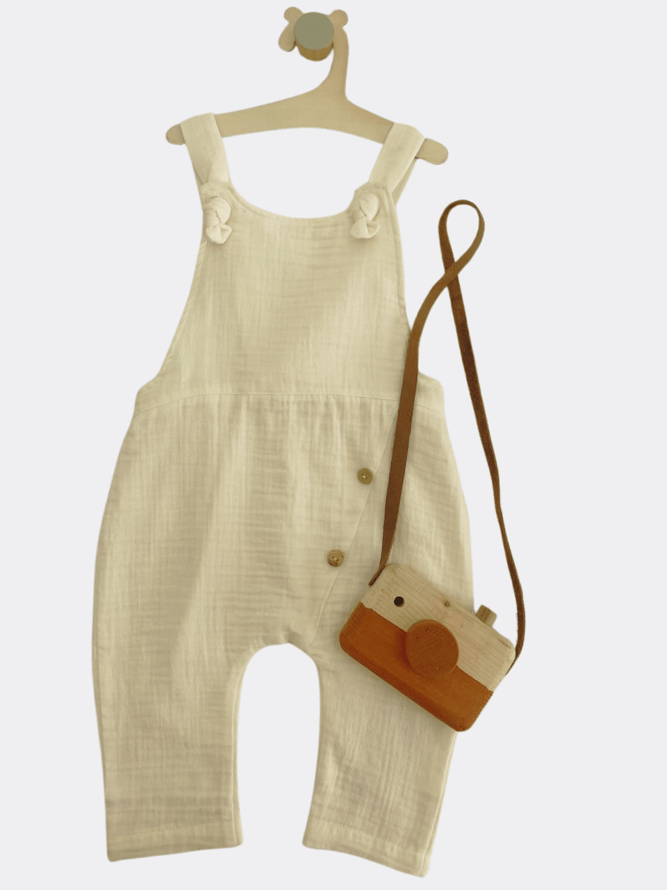 Ecru Muslin Salopette - La Farandole Paris