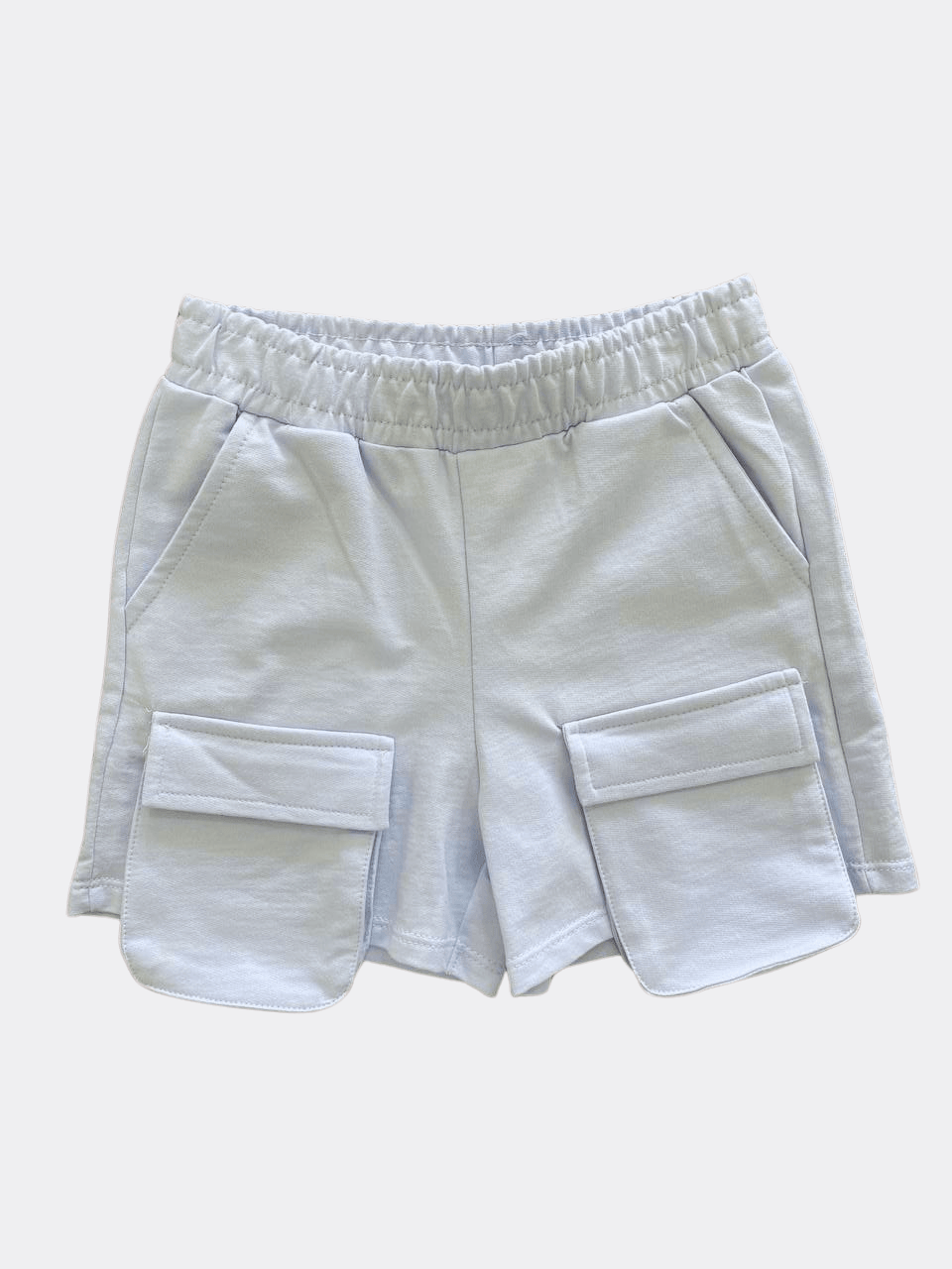 Light Blue Cargo Cotton Short - La Farandole Paris