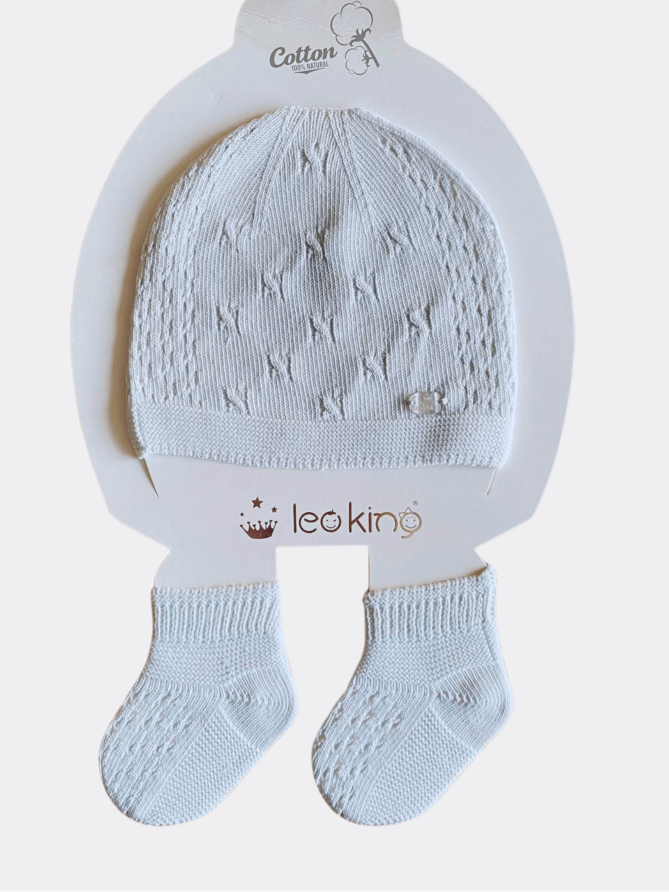 Light Blue Organic Cotton Hat With Socks - La Farandole Paris