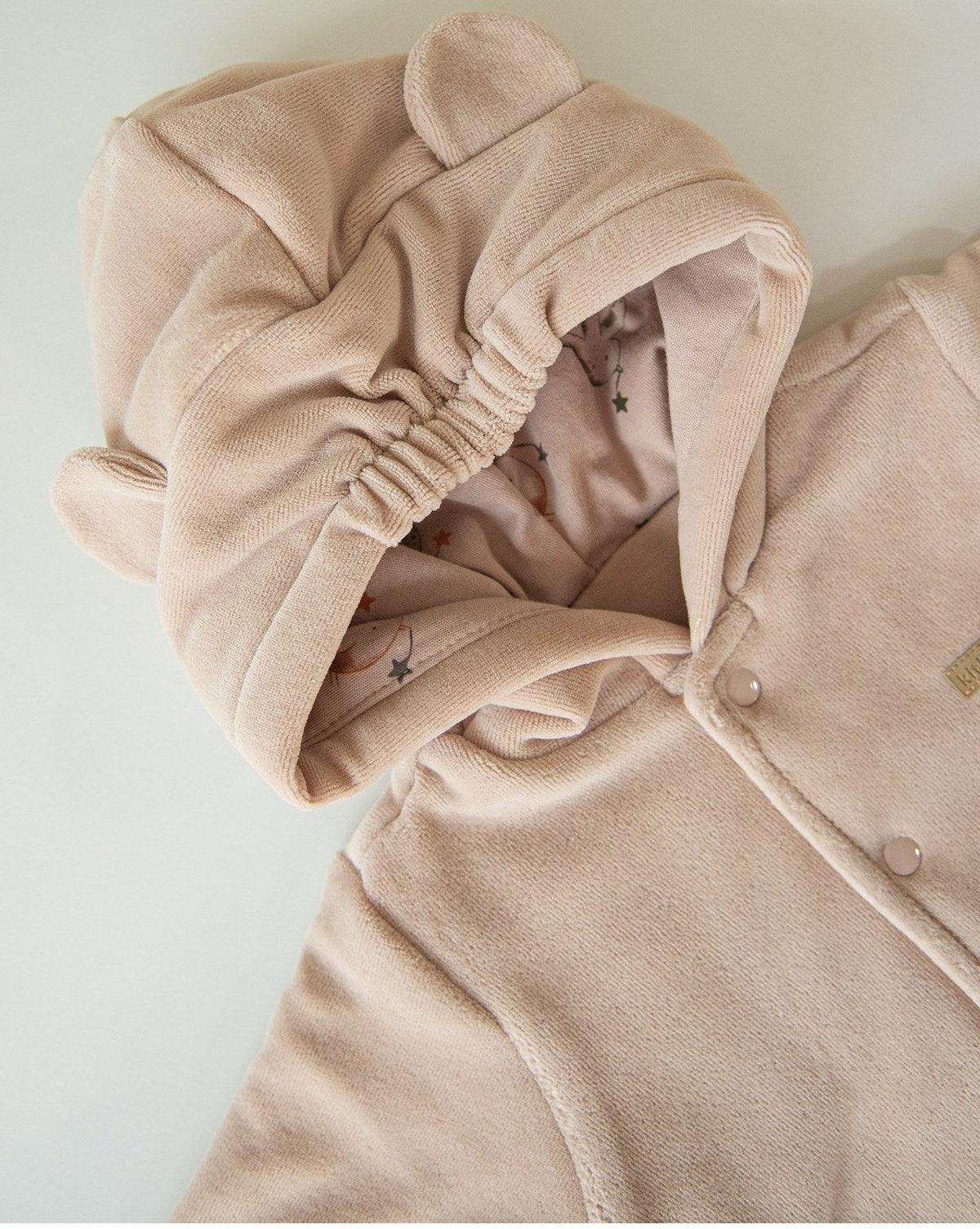 Velvet Beige 2 Face Bird Jacket - La Farandole Paris