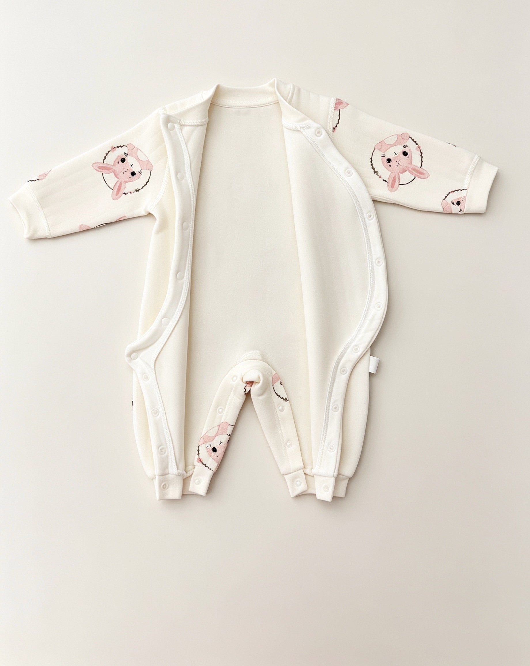 White Double Breasted Thick Winter Cotton Overall