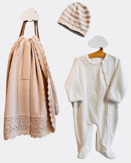 Simple White Velvet Overall Unisex - La Farandole Paris