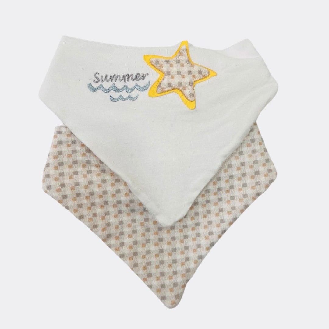 White Set of 2 pieces Cotton Bibs - La Farandole Paris