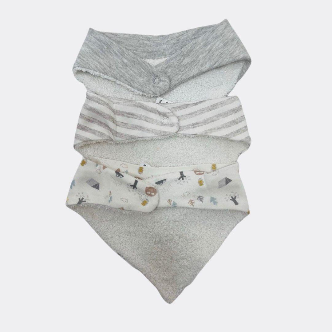 Gray And white Set Of 2 Pieces Cotton Bib - La Farandole Paris
