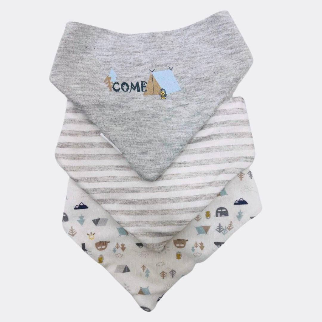 Gray And white Set Of 2 Pieces Cotton Bib - La Farandole Paris