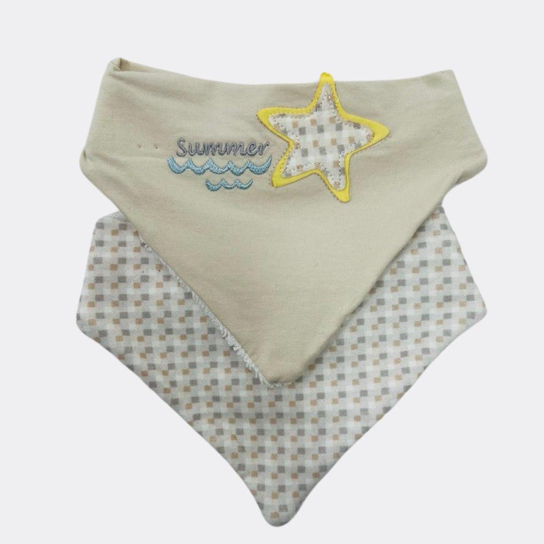Beige And White Set Of 2 Pieces Cotton Bib - La Farandole Paris