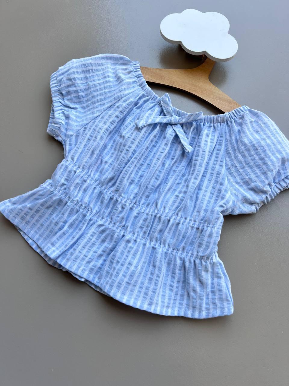 White & Blue T-Shirt - La Farandole Paris