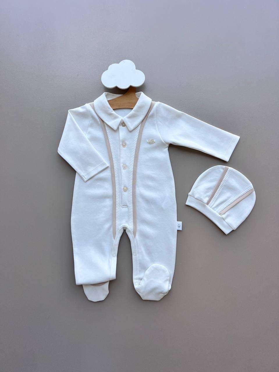 Polo Organic Cotton 2 Pcs Overall With Hat - La Farandole Paris