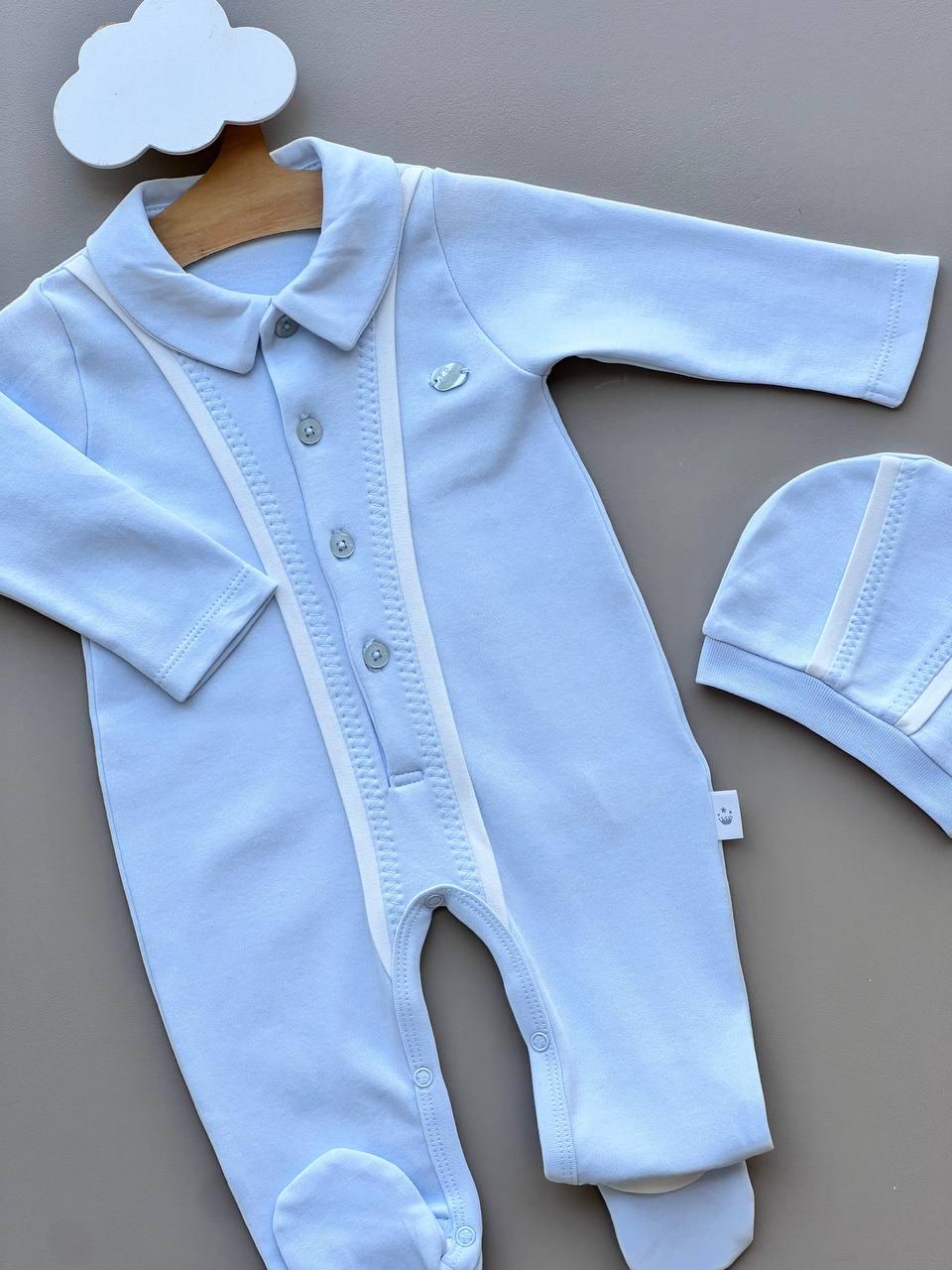 Polo Organic Cotton 2 Pcs Overall With Hat - La Farandole Paris