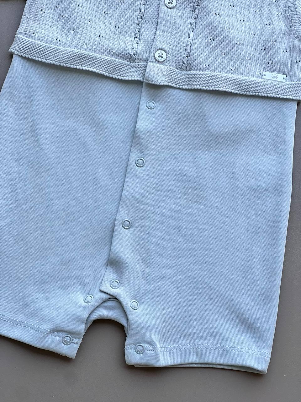 Aqua Organic Cotton Summer Romper - La Farandole Paris